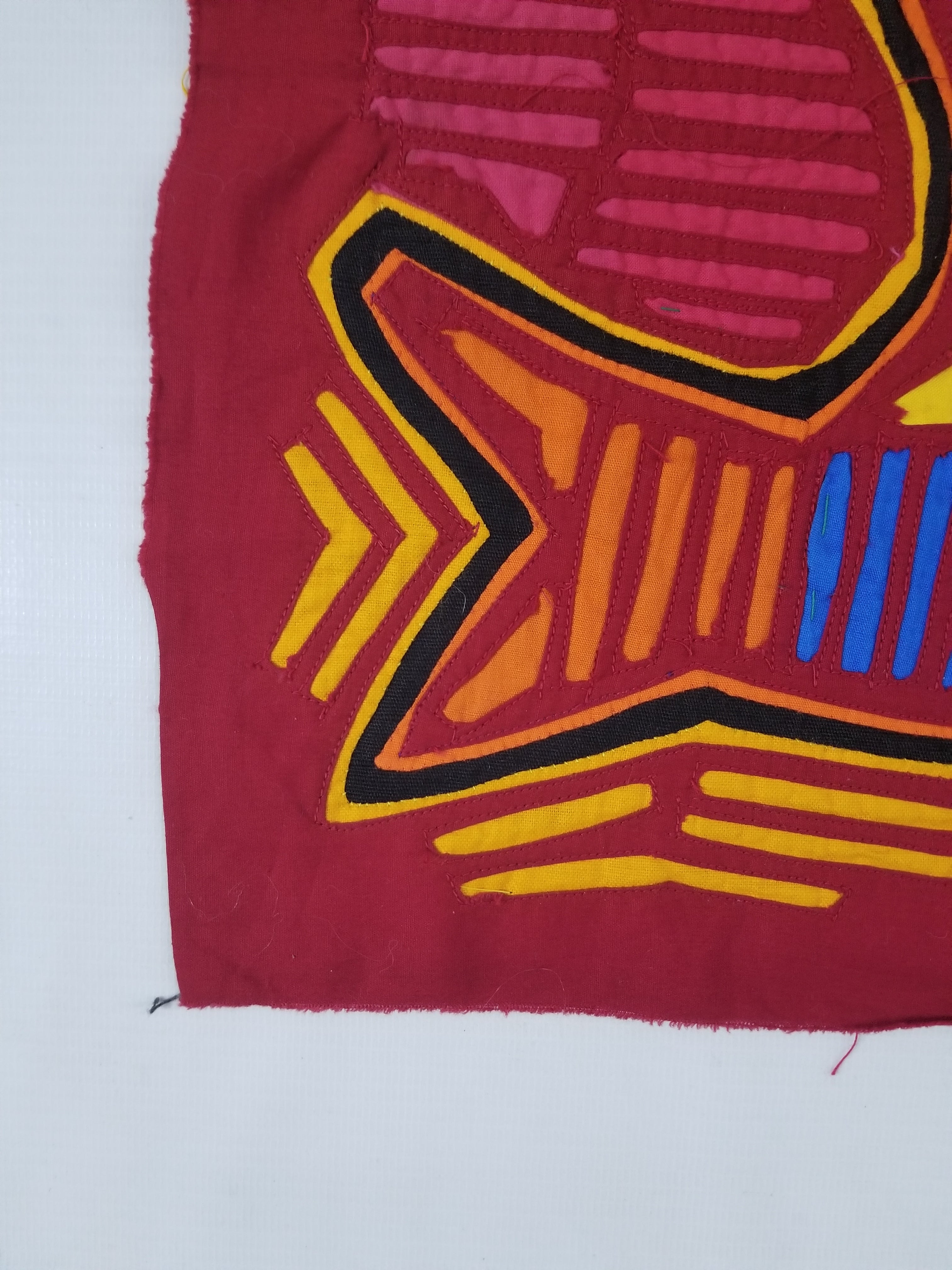 Vintage Traditional Kuna Mola Applique Work Folk Art Panel 54x40cm