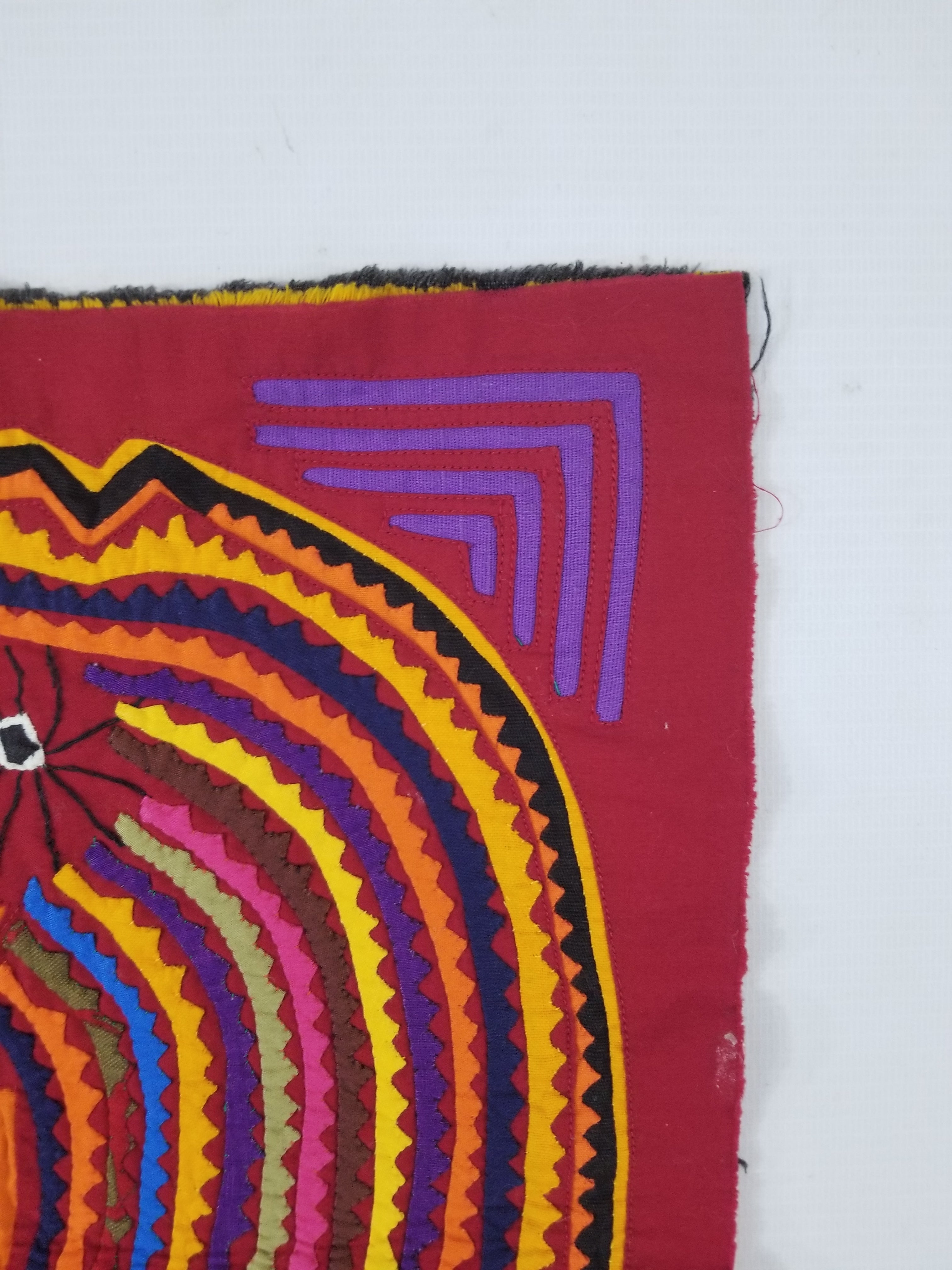 Vintage Traditional Kuna Mola Applique Work Folk Art Panel 54x40cm