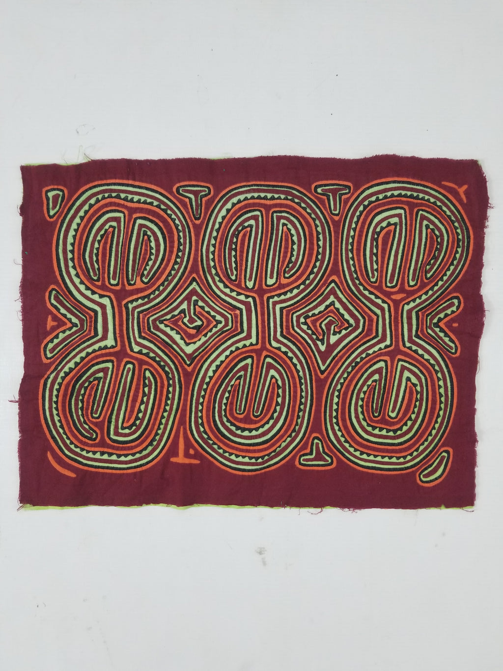 Vintage Traditional Kuna Mola Applique Work Folk Art Panel 41x31cm