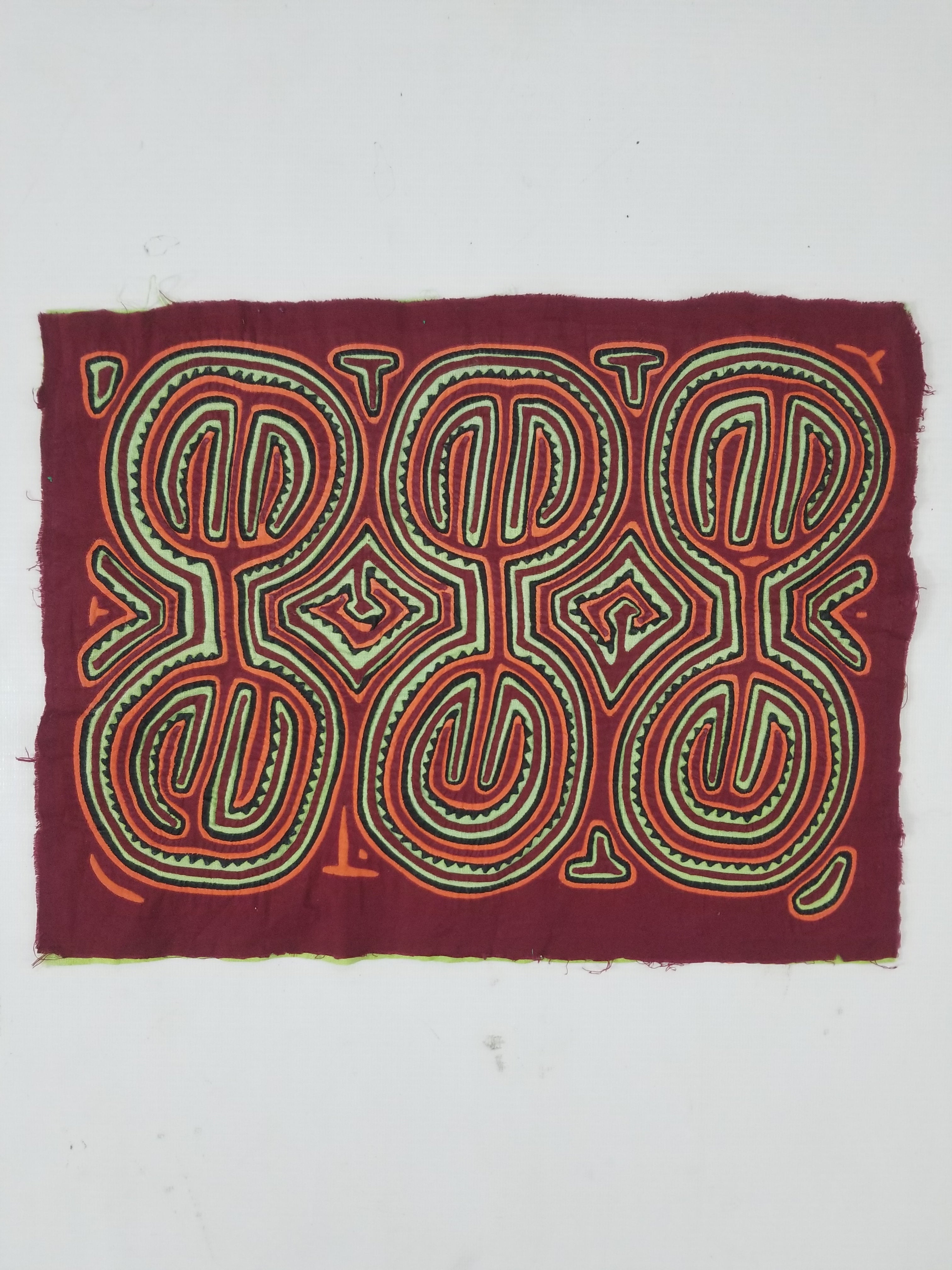 Vintage Traditional Kuna Mola Applique Work Folk Art Panel 41x31cm