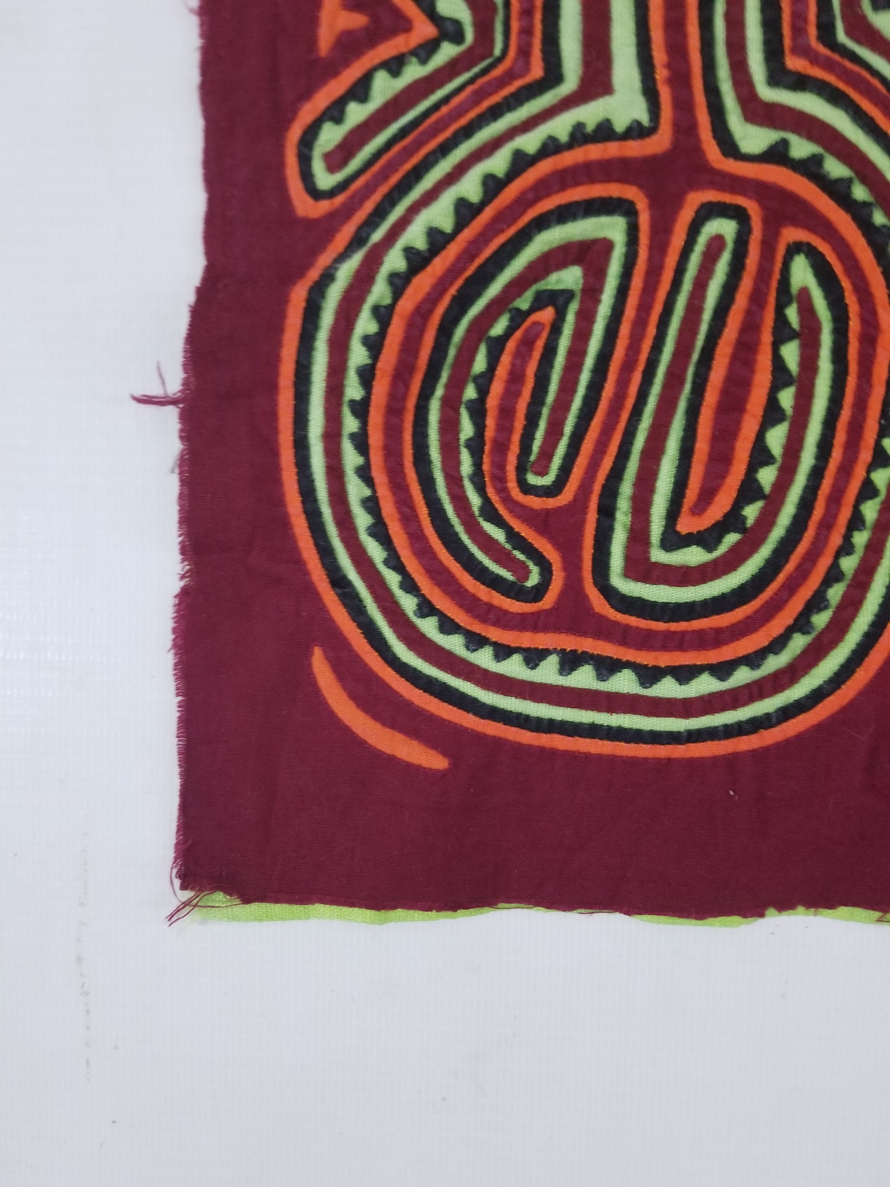 Vintage Traditional Kuna Mola Applique Work Folk Art Panel 41x31cm