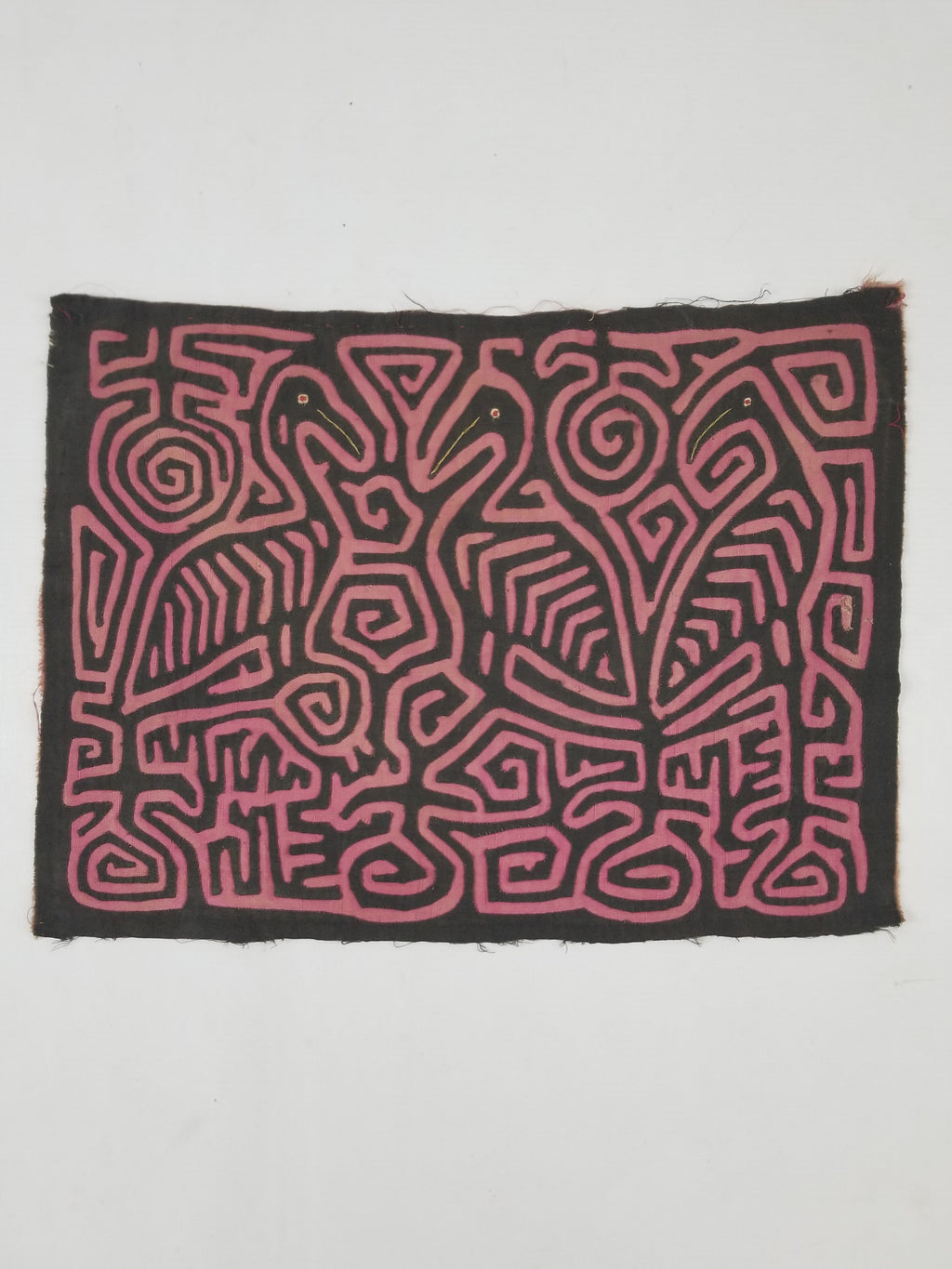 Vintage Traditional Kuna Mola Applique Work Folk Art Panel 46x33cm