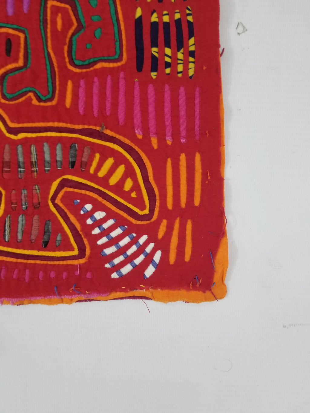 Vintage Traditional Kuna Mola Applique Work Folk Art Panel 52x40cm