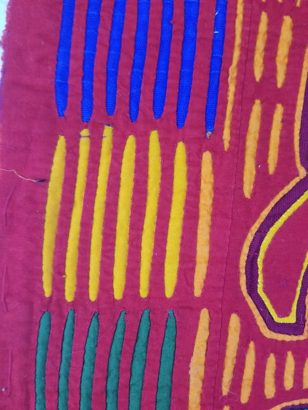 Vintage Traditional Kuna Mola Applique Work Folk Art Panel 52x40cm