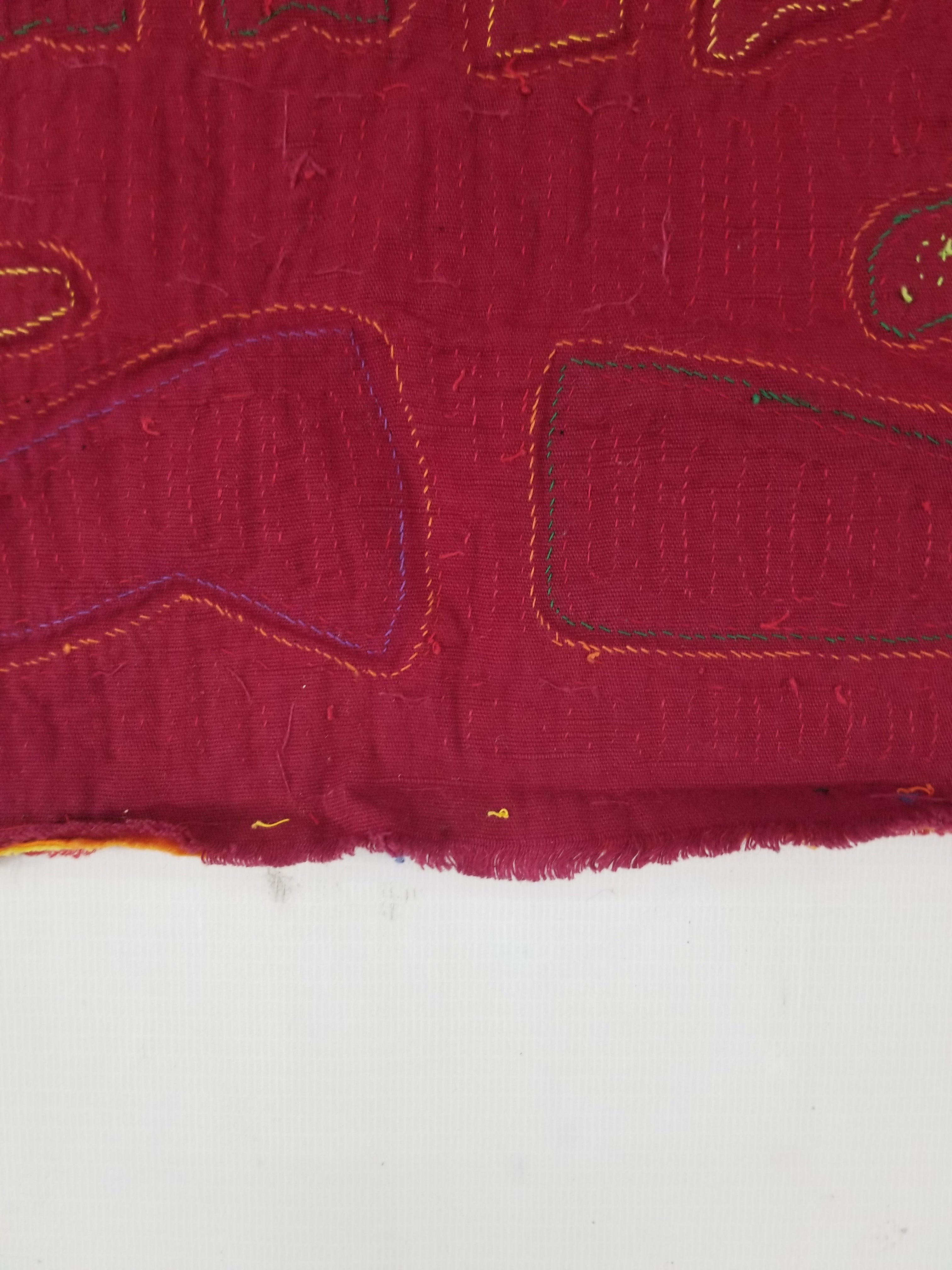 Vintage Traditional Kuna Mola Applique Work Folk Art Panel 52x40cm
