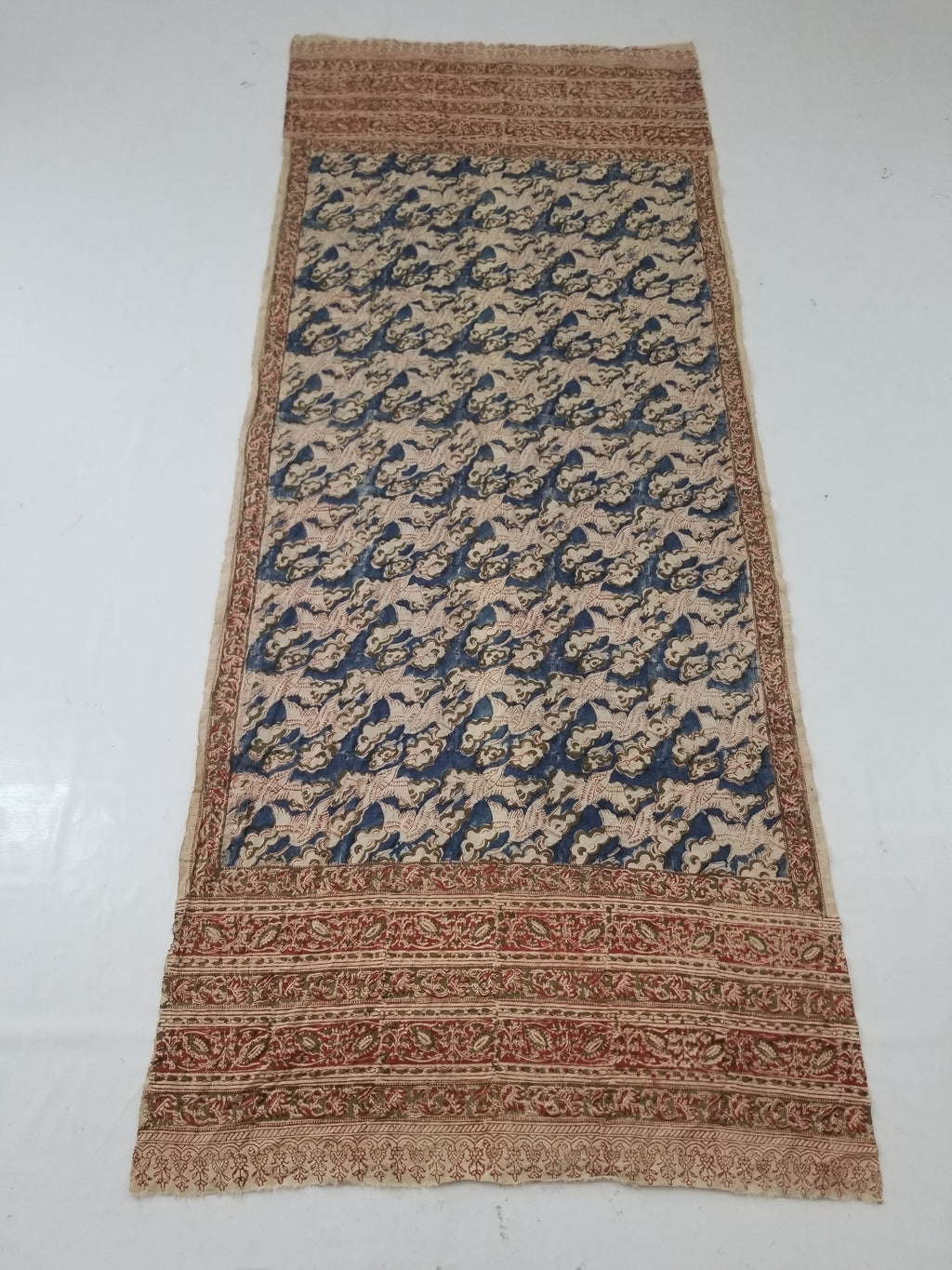 Vintage Traditional Hand Block Printed Textile 234x93cm