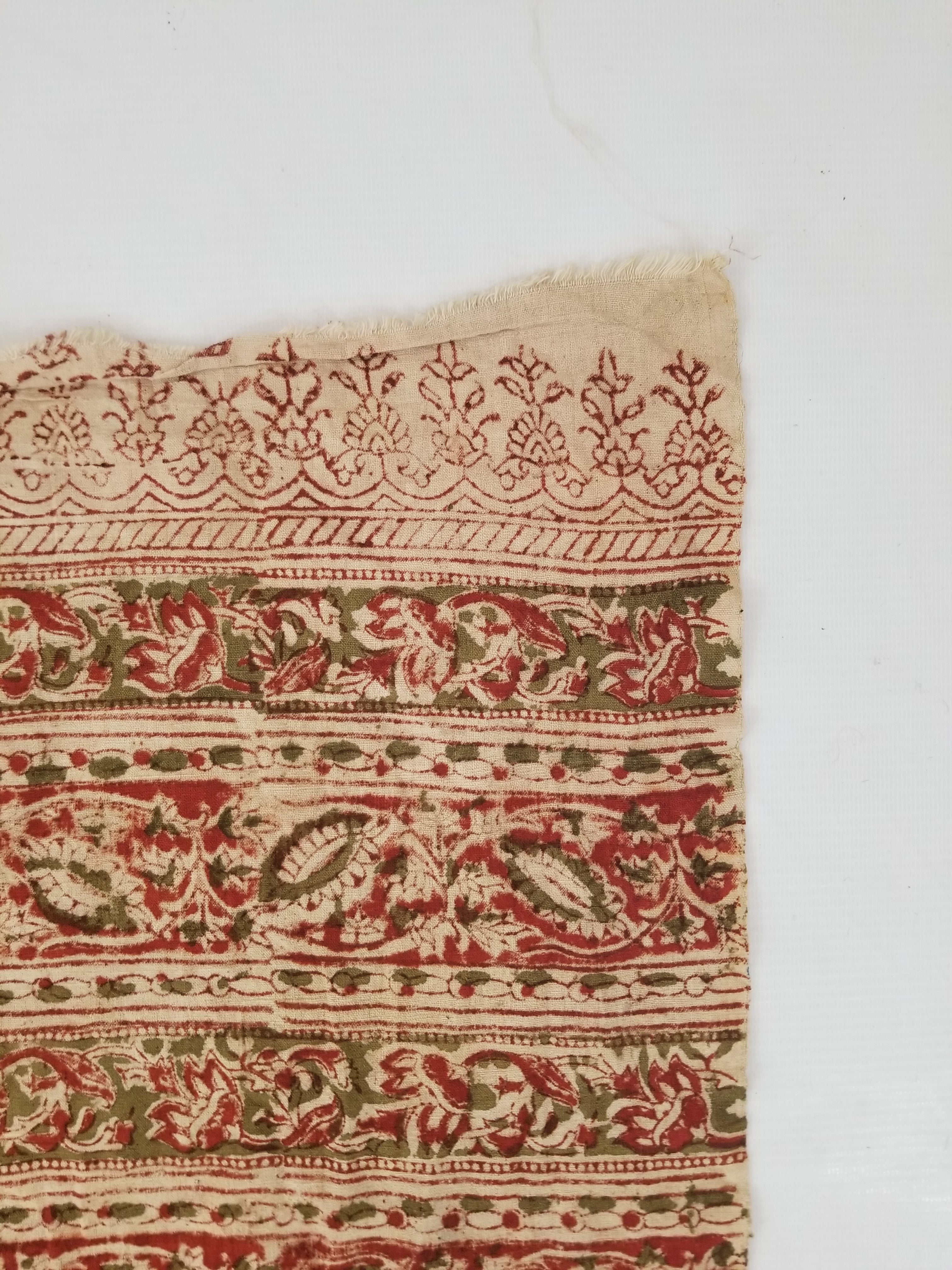 Vintage Traditional Hand Block Printed Textile 234x93cm