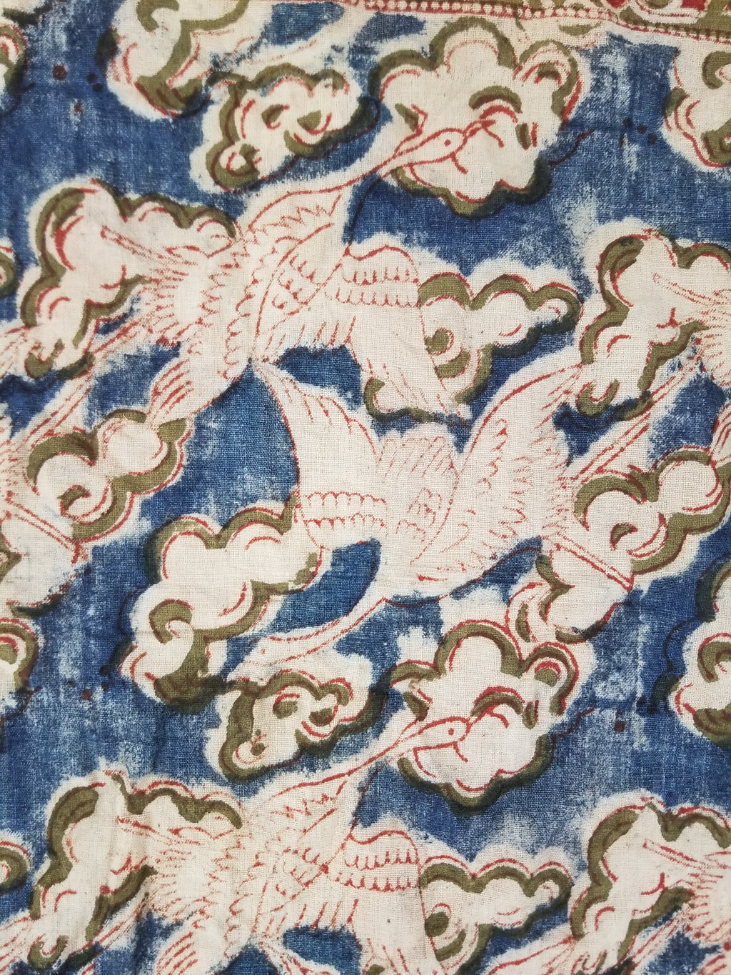 Vintage Traditional Hand Block Printed Textile 234x93cm