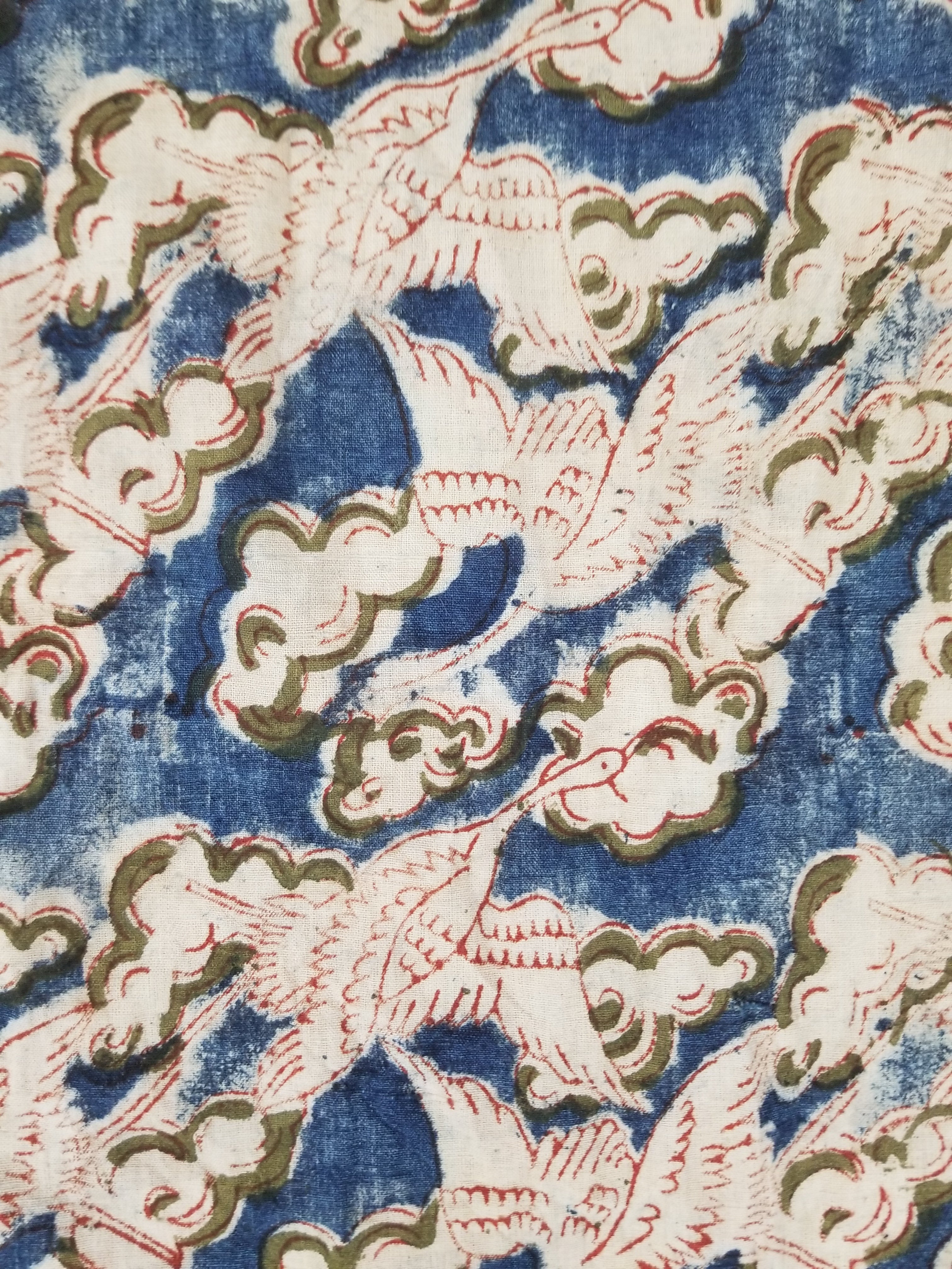 Vintage Traditional Hand Block Printed Textile 234x93cm