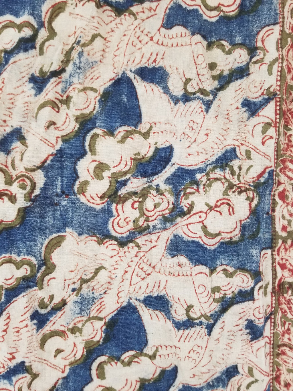 Vintage Traditional Hand Block Printed Textile 234x93cm