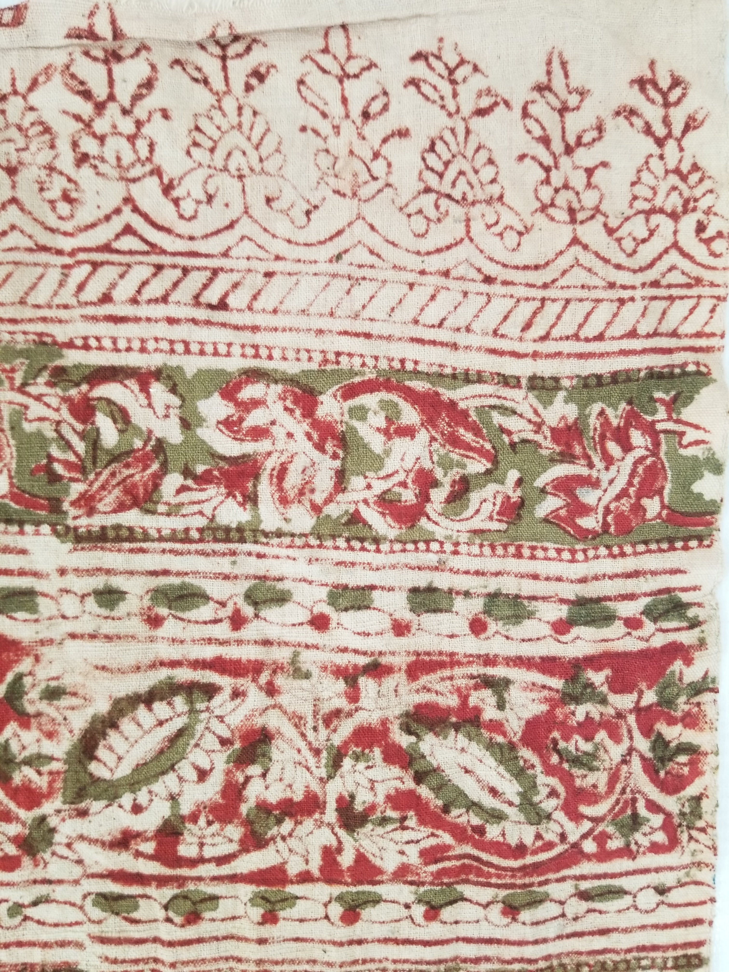 Vintage Traditional Hand Block Printed Textile 234x93cm