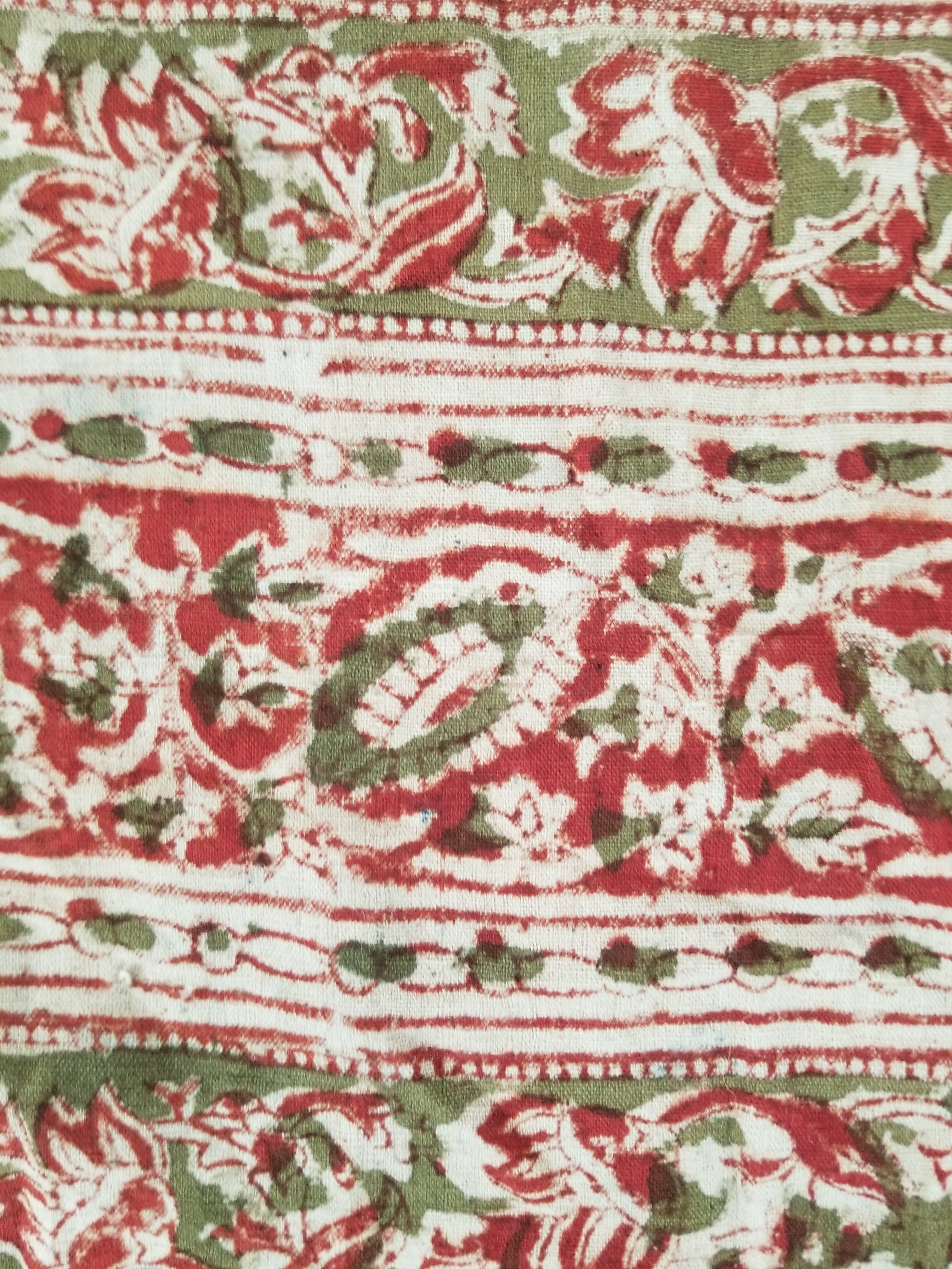 Vintage Traditional Hand Block Printed Textile 234x93cm