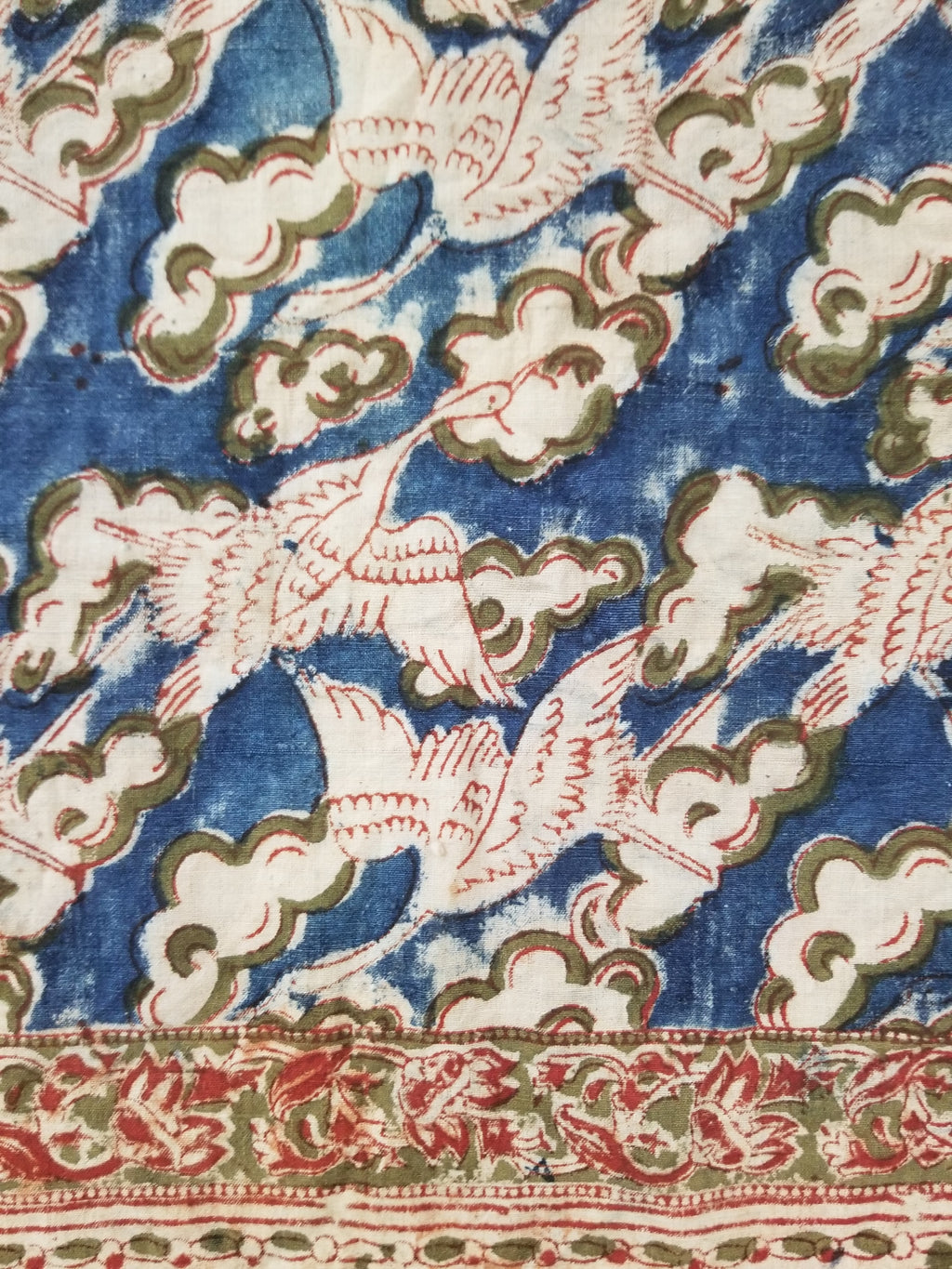 Vintage Traditional Hand Block Printed Textile 234x93cm