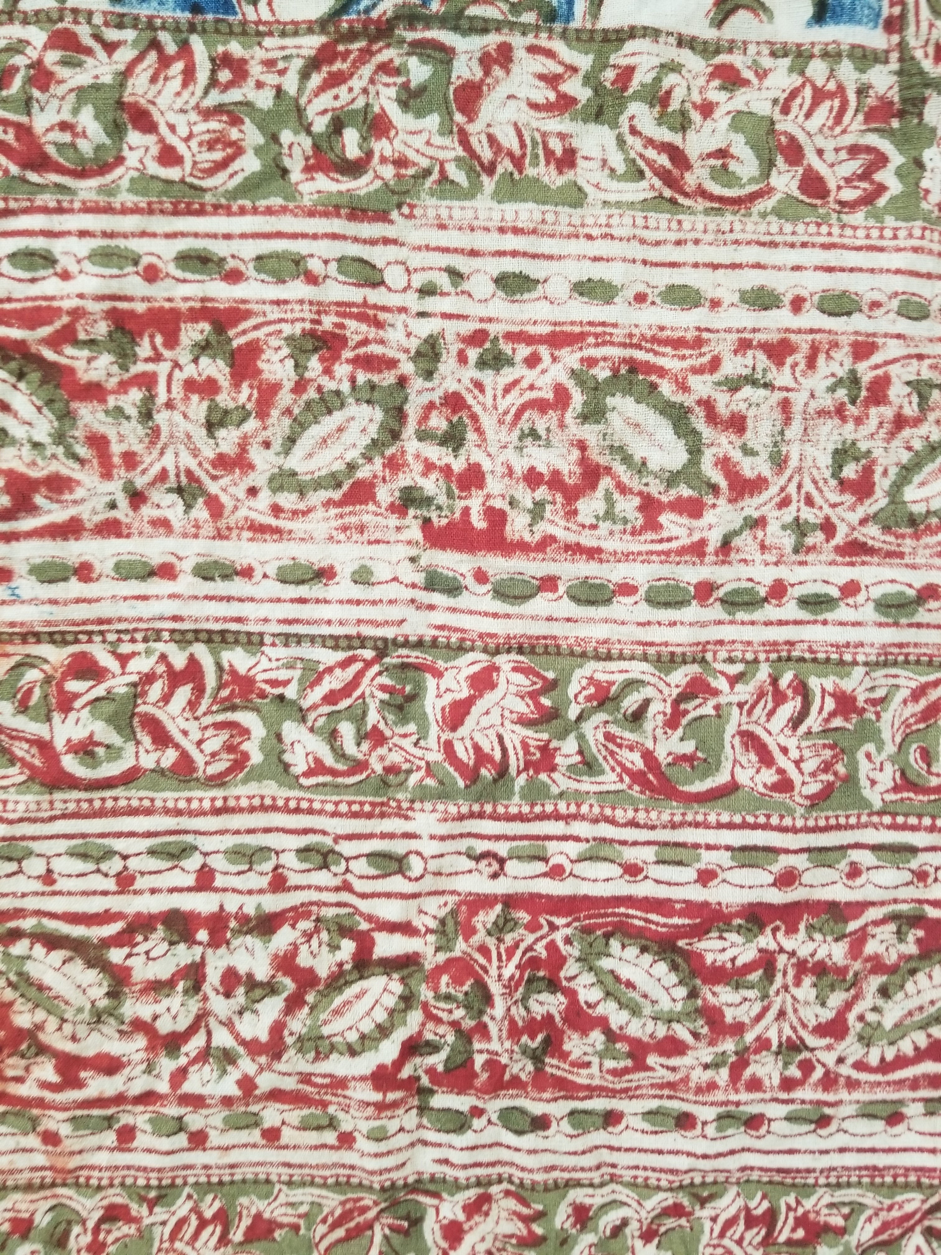 Vintage Traditional Hand Block Printed Textile 234x93cm