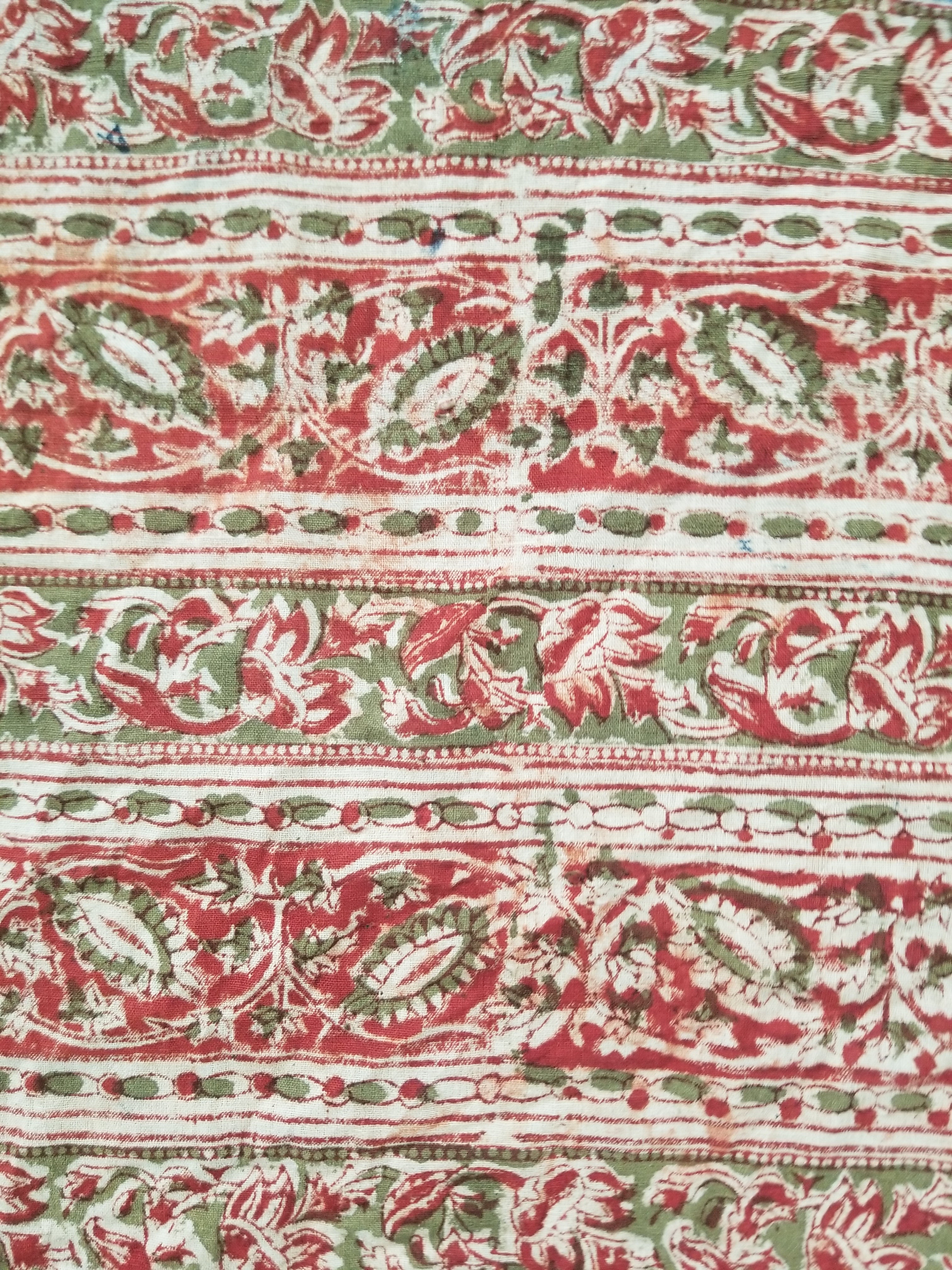 Vintage Traditional Hand Block Printed Textile 234x93cm