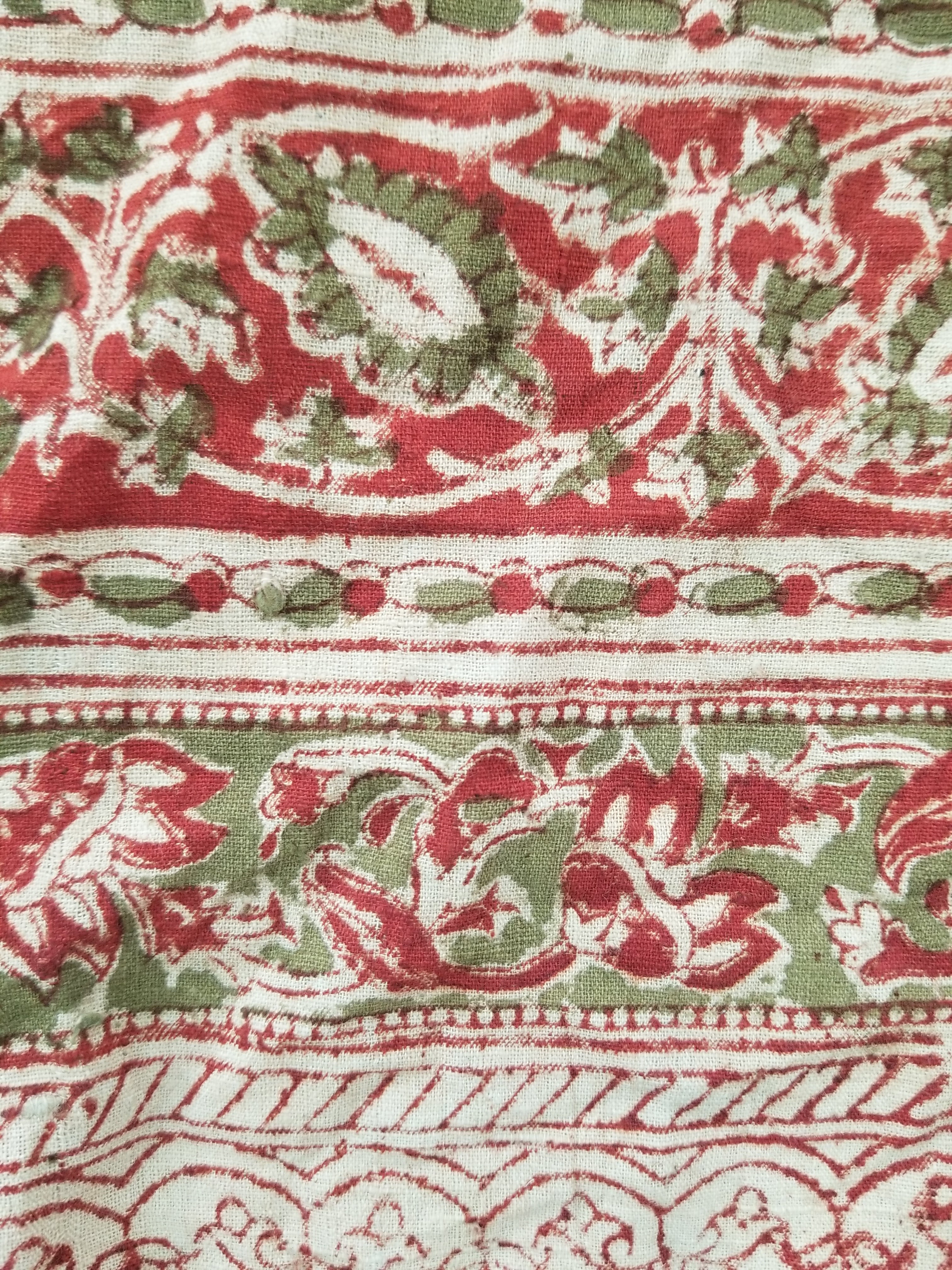 Vintage Traditional Hand Block Printed Textile 234x93cm