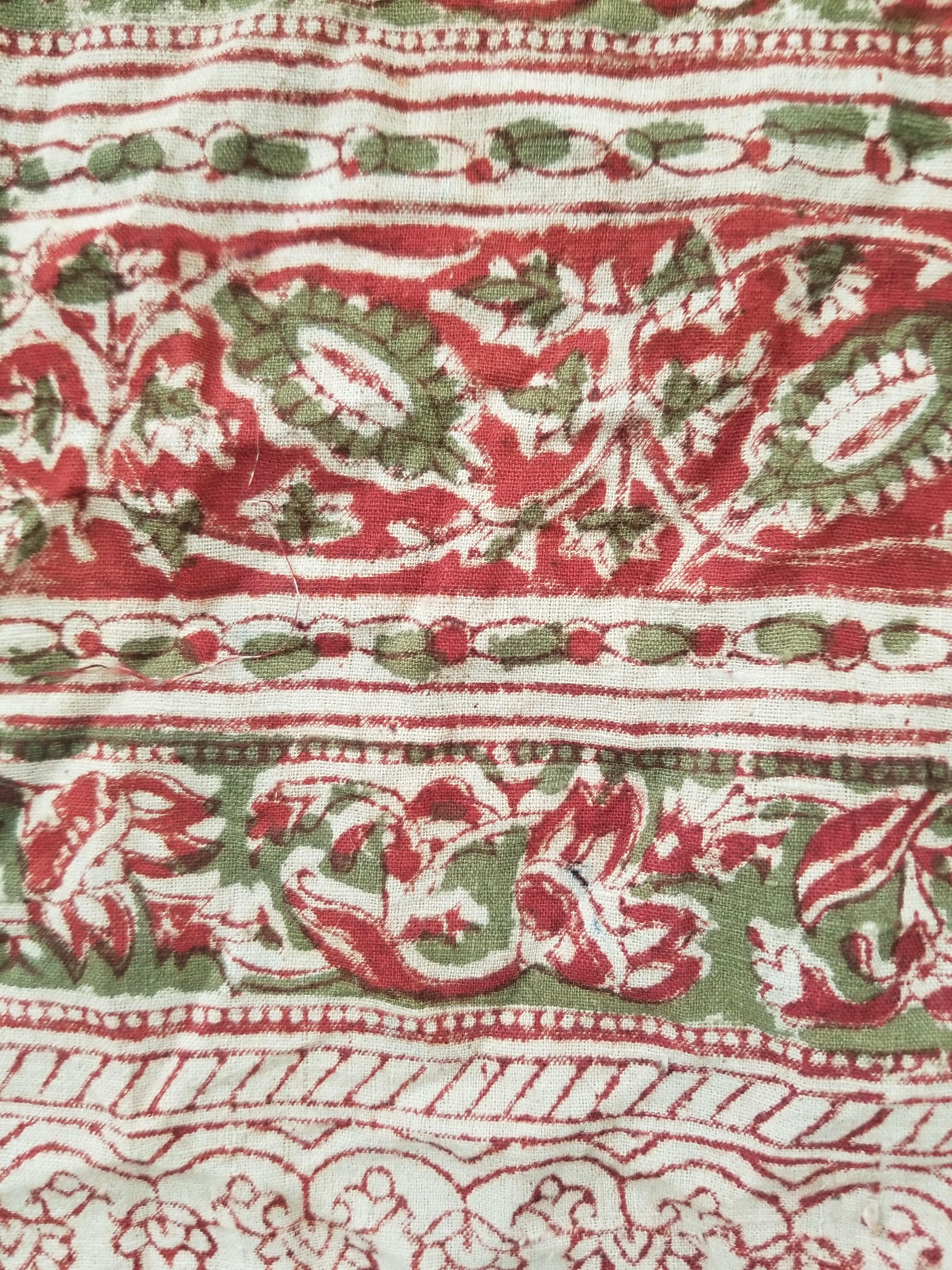 Vintage Traditional Hand Block Printed Textile 234x93cm