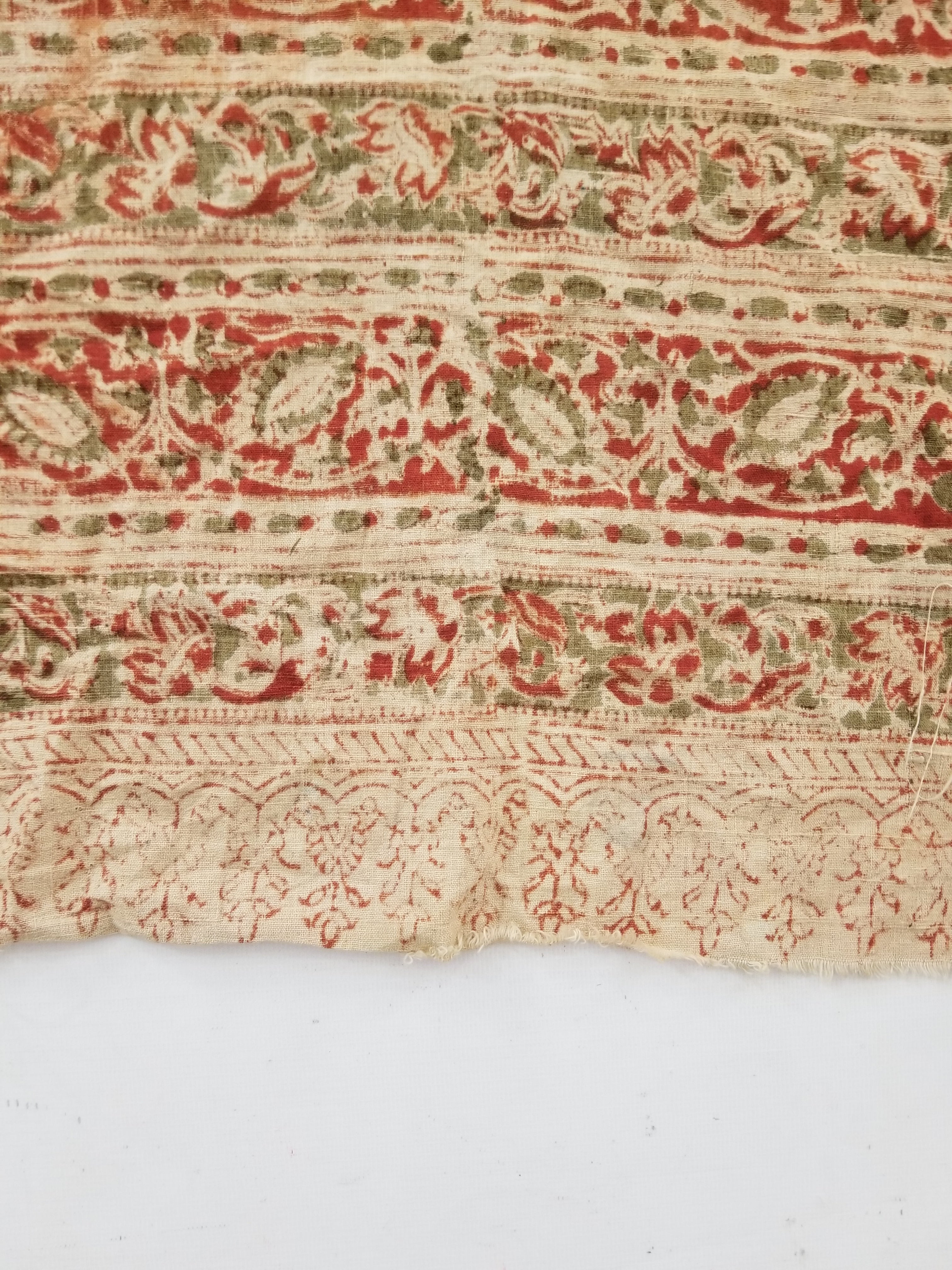 Vintage Traditional Hand Block Printed Textile 234x93cm