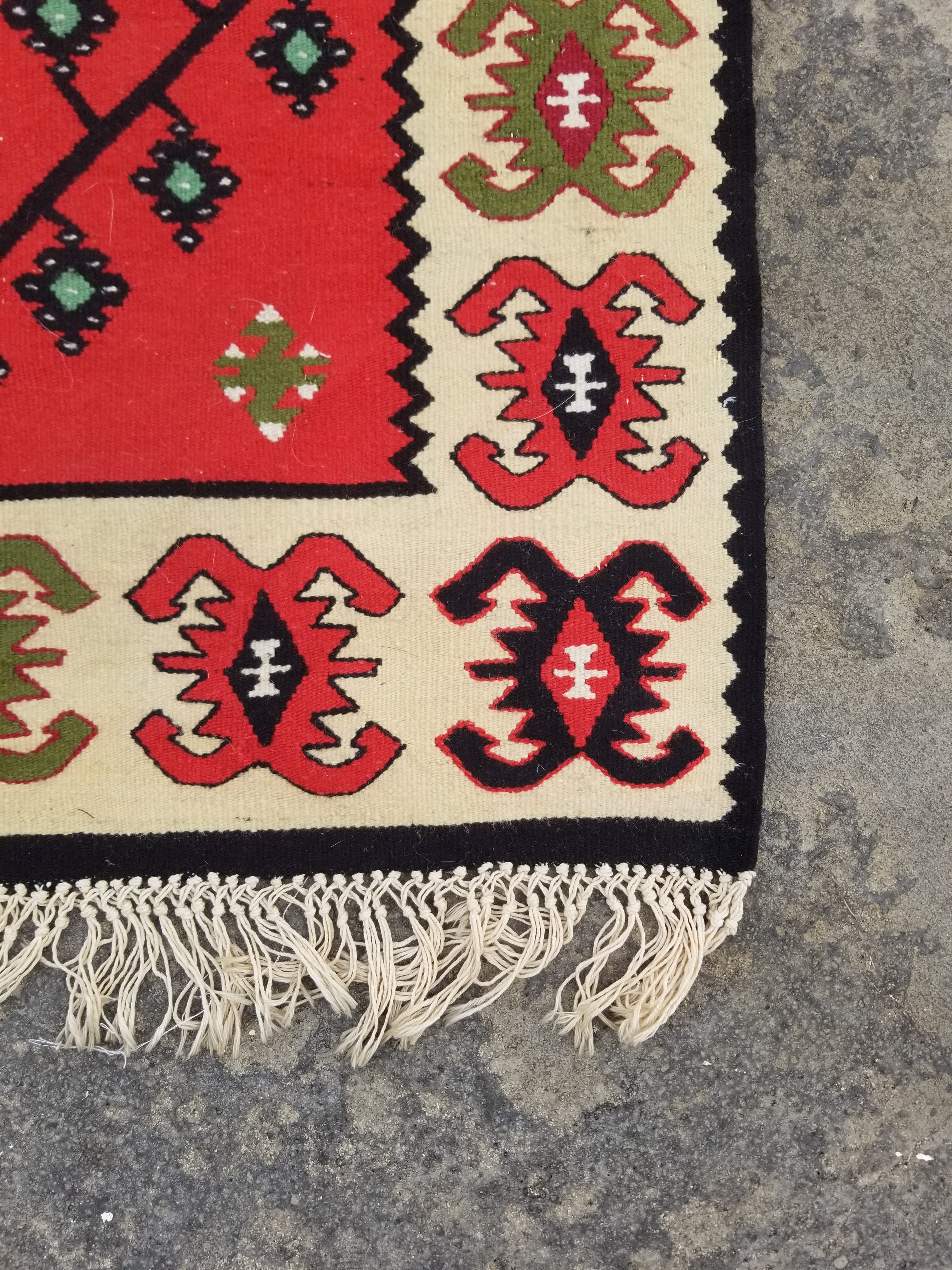 Vintage Traditional Handmade Turkish Wool Multicolor Kilim 139x78cm
