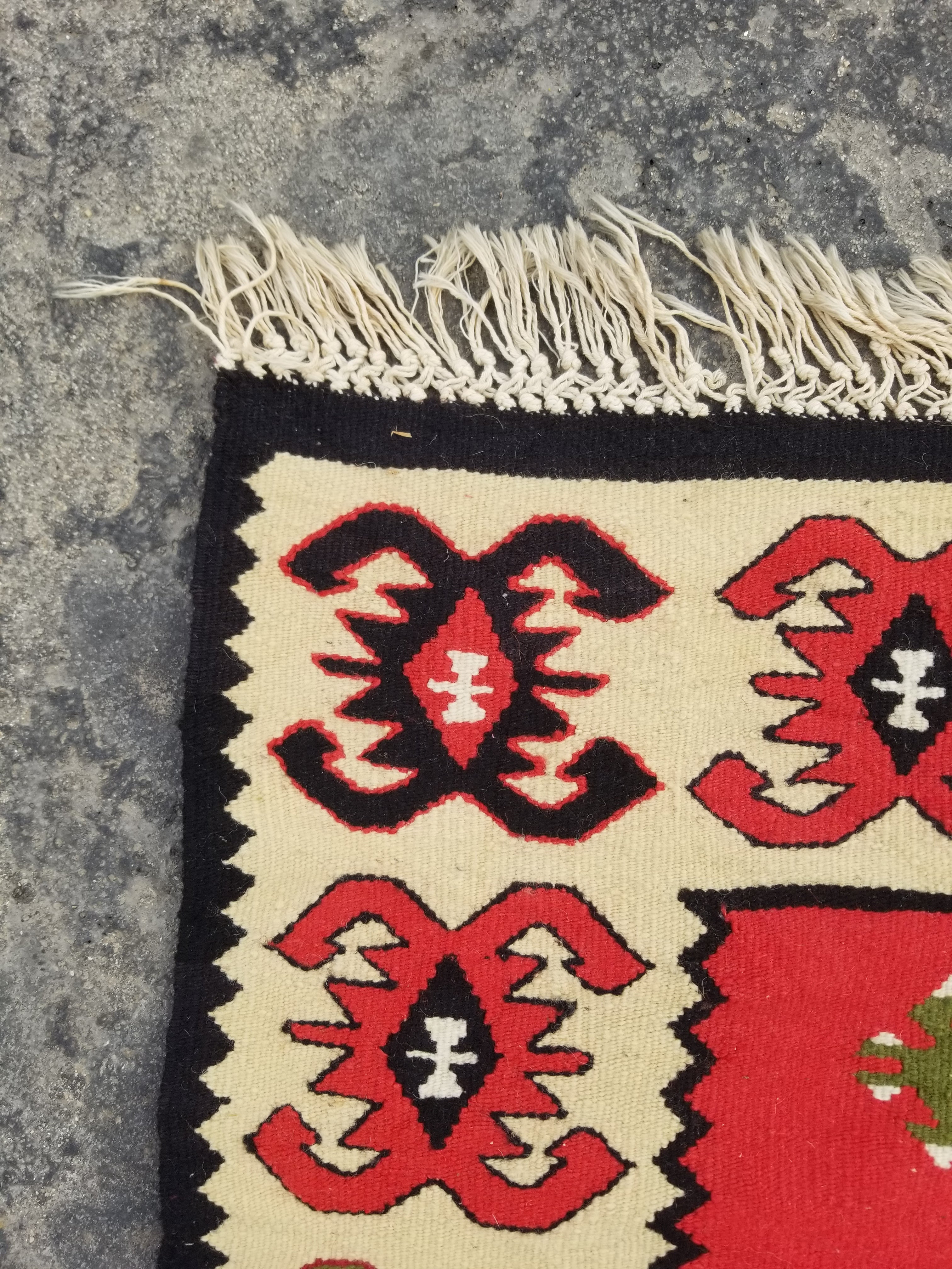 Vintage Traditional Handmade Turkish Wool Multicolor Kilim 139x78cm
