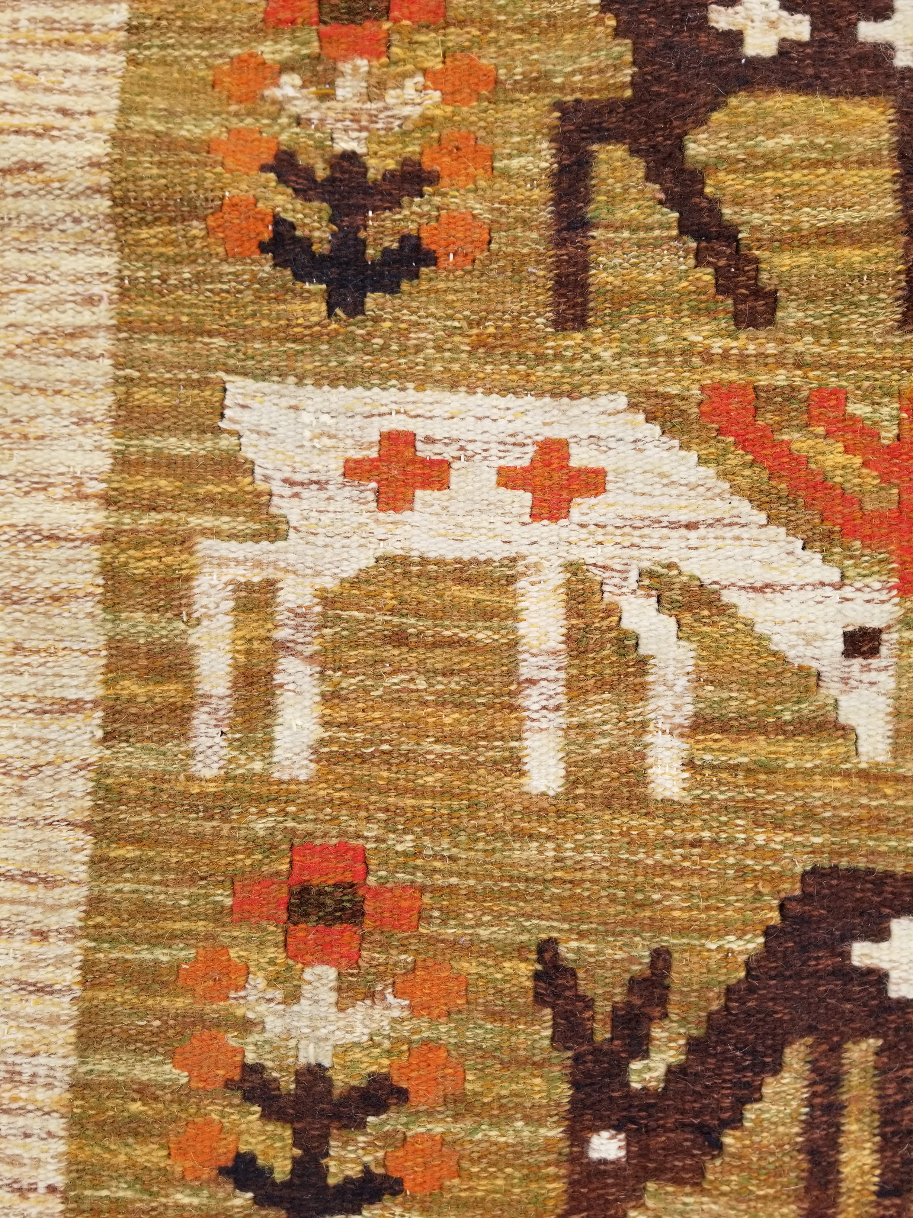 Vintage Mid Century Handwoven Scandinavian Wool Wall Hanging Tapestry 93x73cm