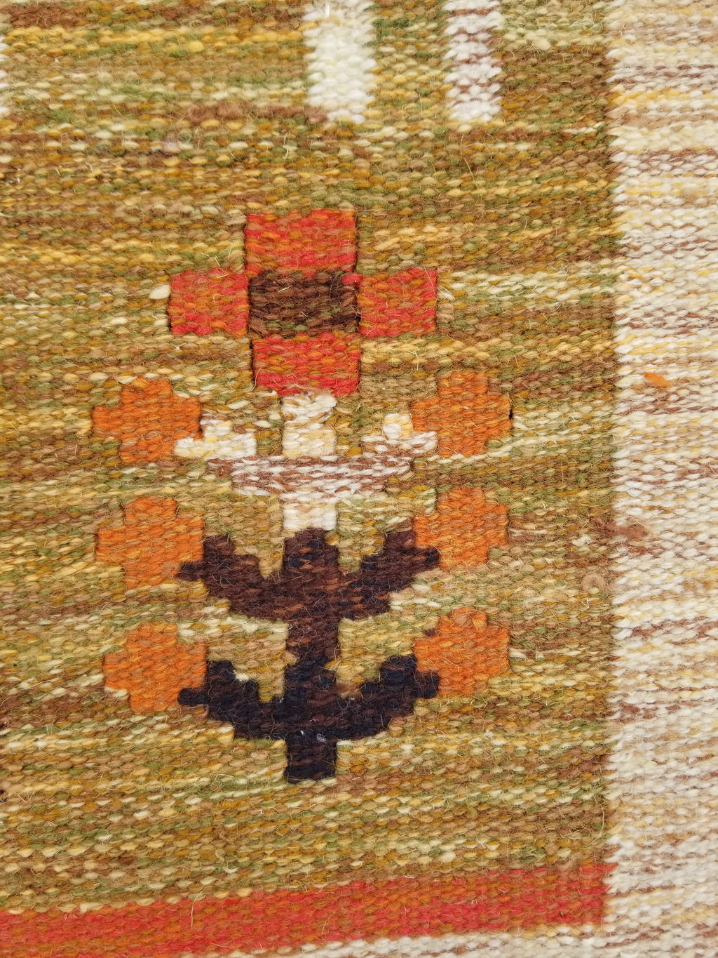 Vintage Mid Century Handwoven Scandinavian Wool Wall Hanging Tapestry 93x73cm