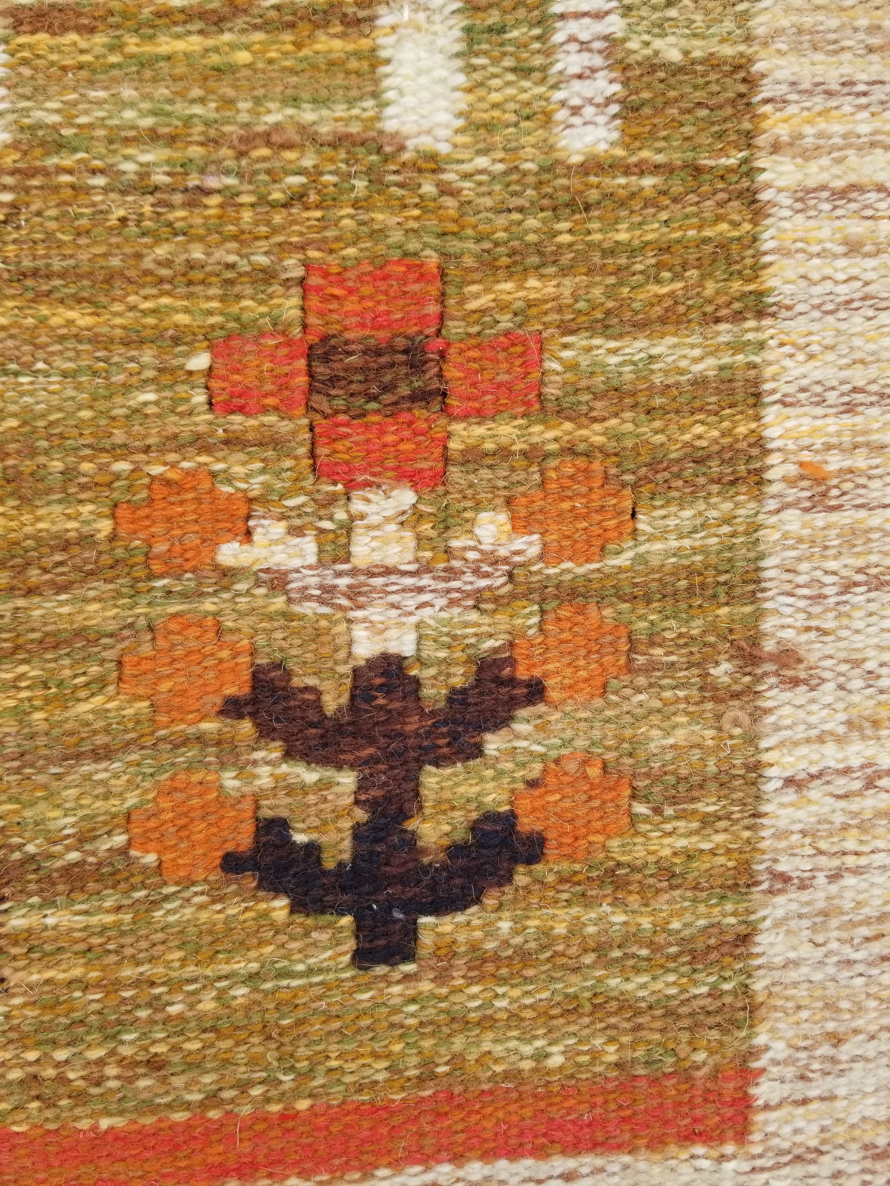 Vintage Mid Century Handwoven Scandinavian Wool Wall Hanging Tapestry 93x73cm