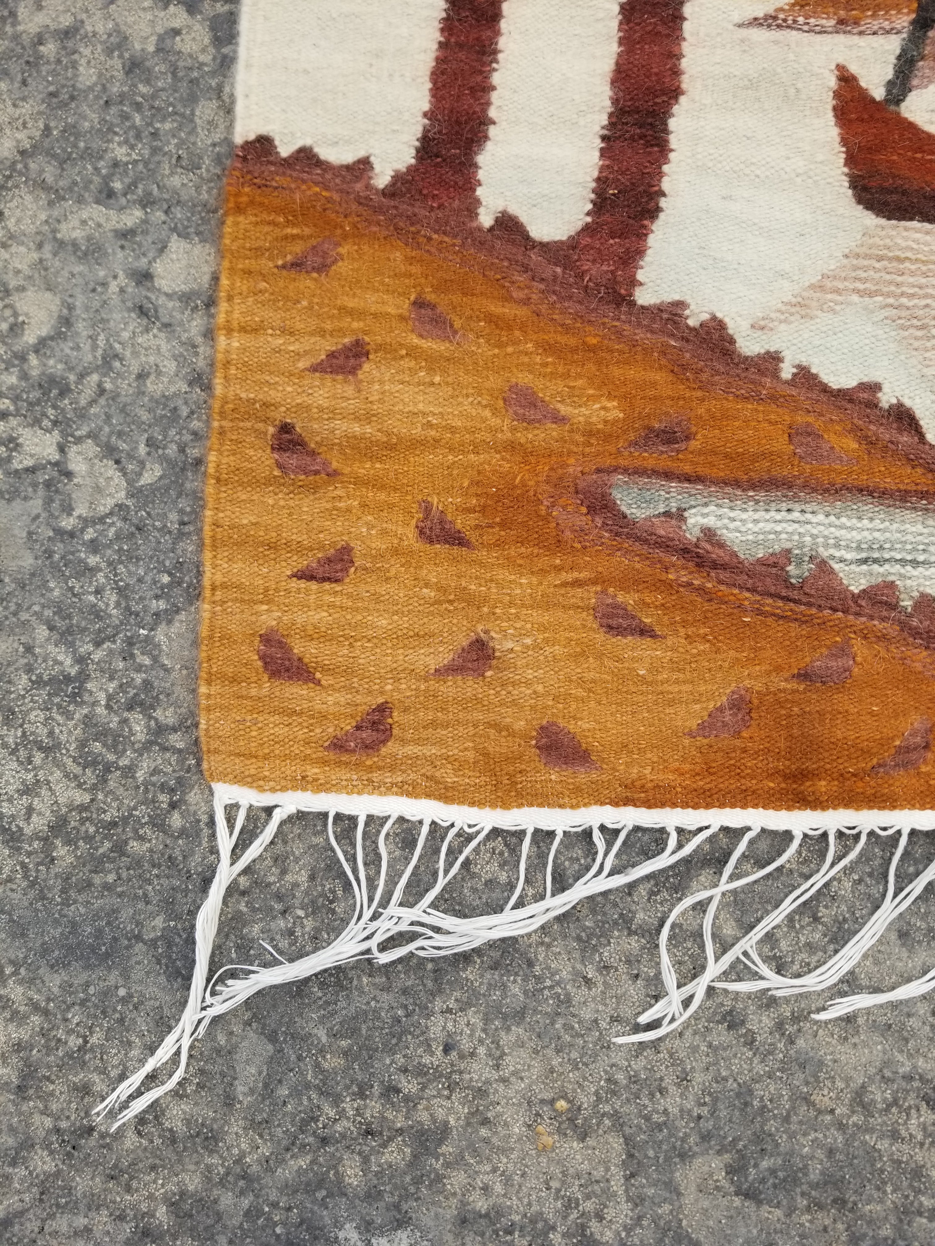 Vintage Traditional Handmade Egyptian Wool Multicolor Kilim Tapestry 121x68cm