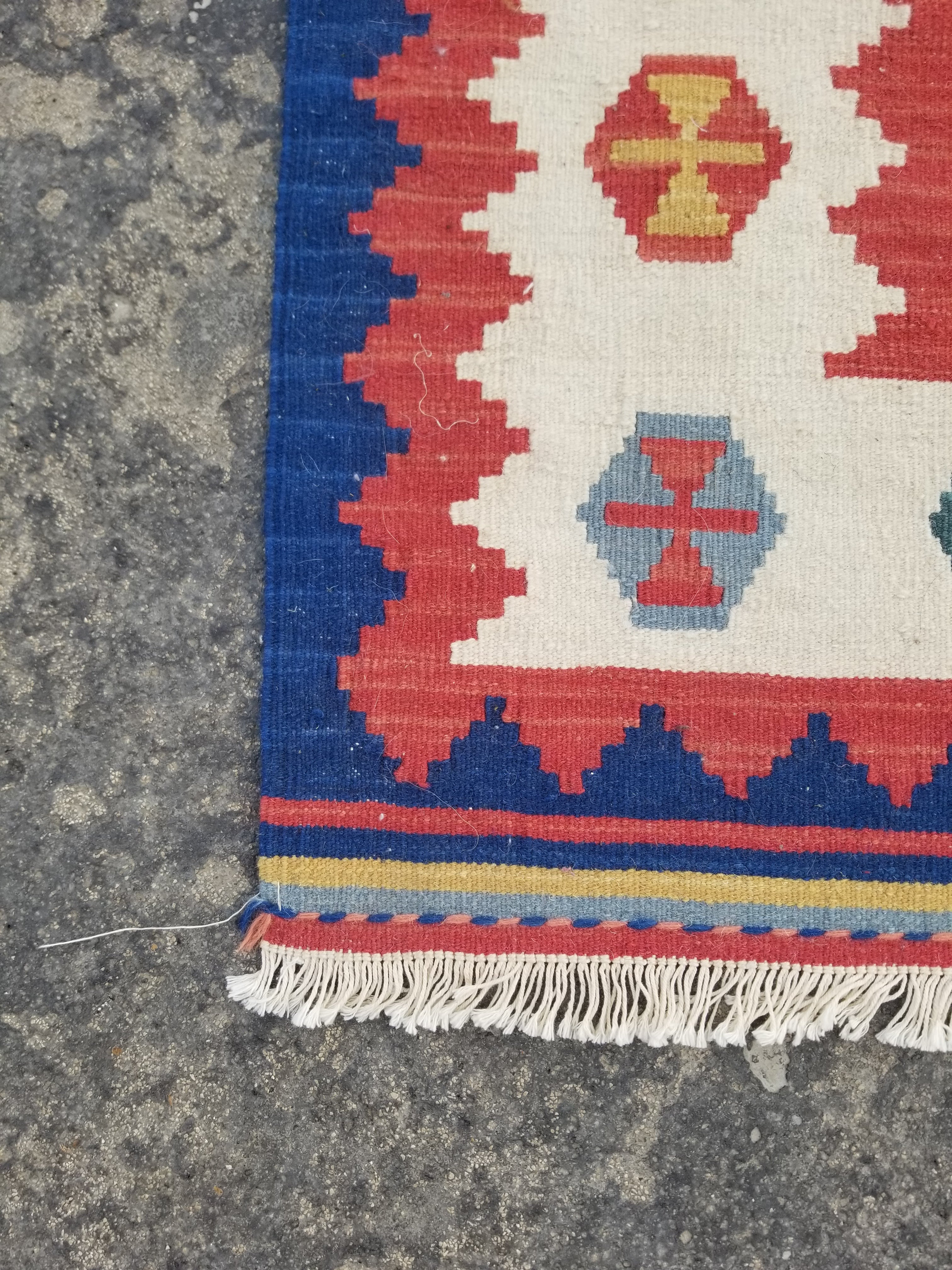 Vintage Traditional Handmade Turkish Wool Multicolor Kilim 119x83cm