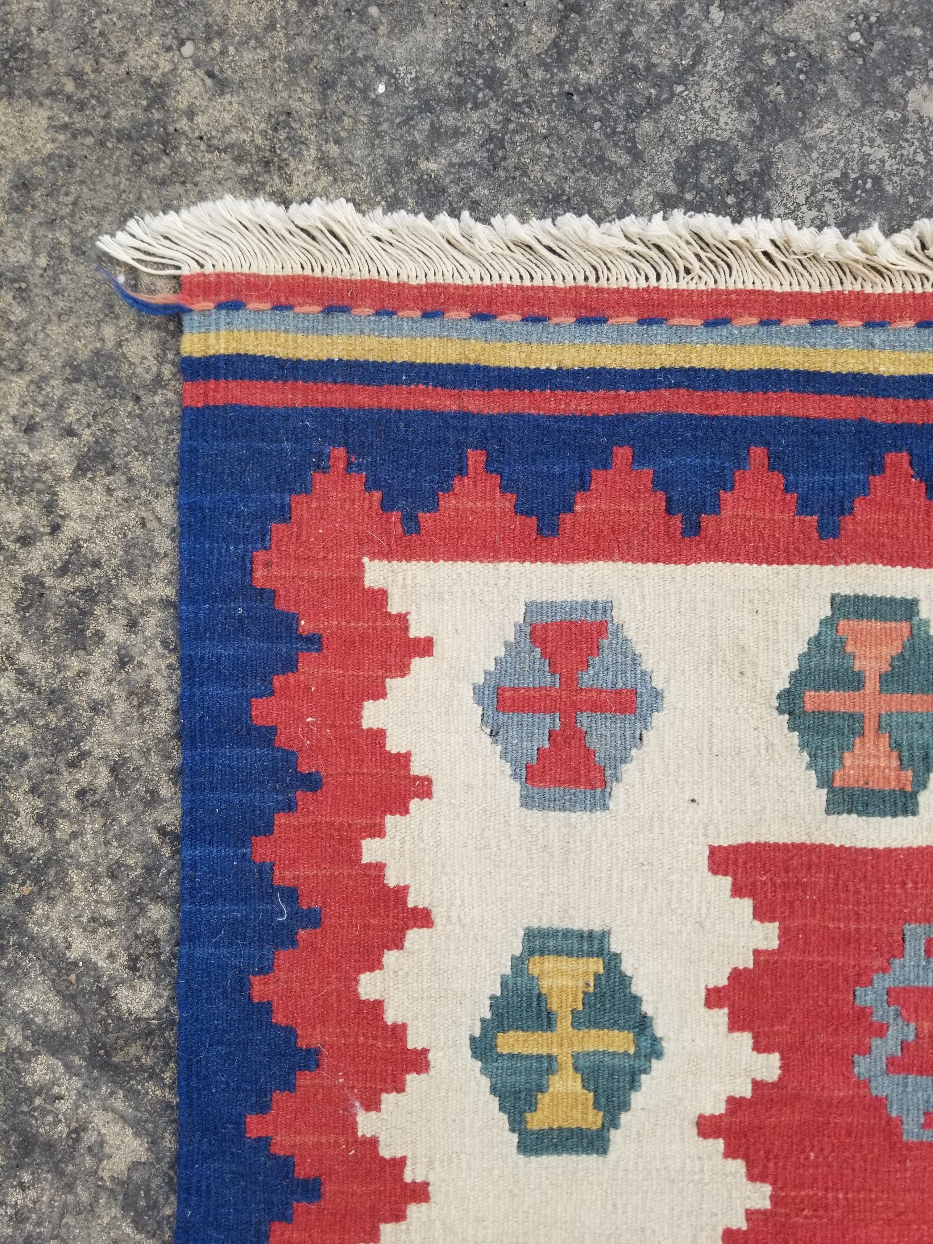 Vintage Traditional Handmade Turkish Wool Multicolor Kilim 119x83cm
