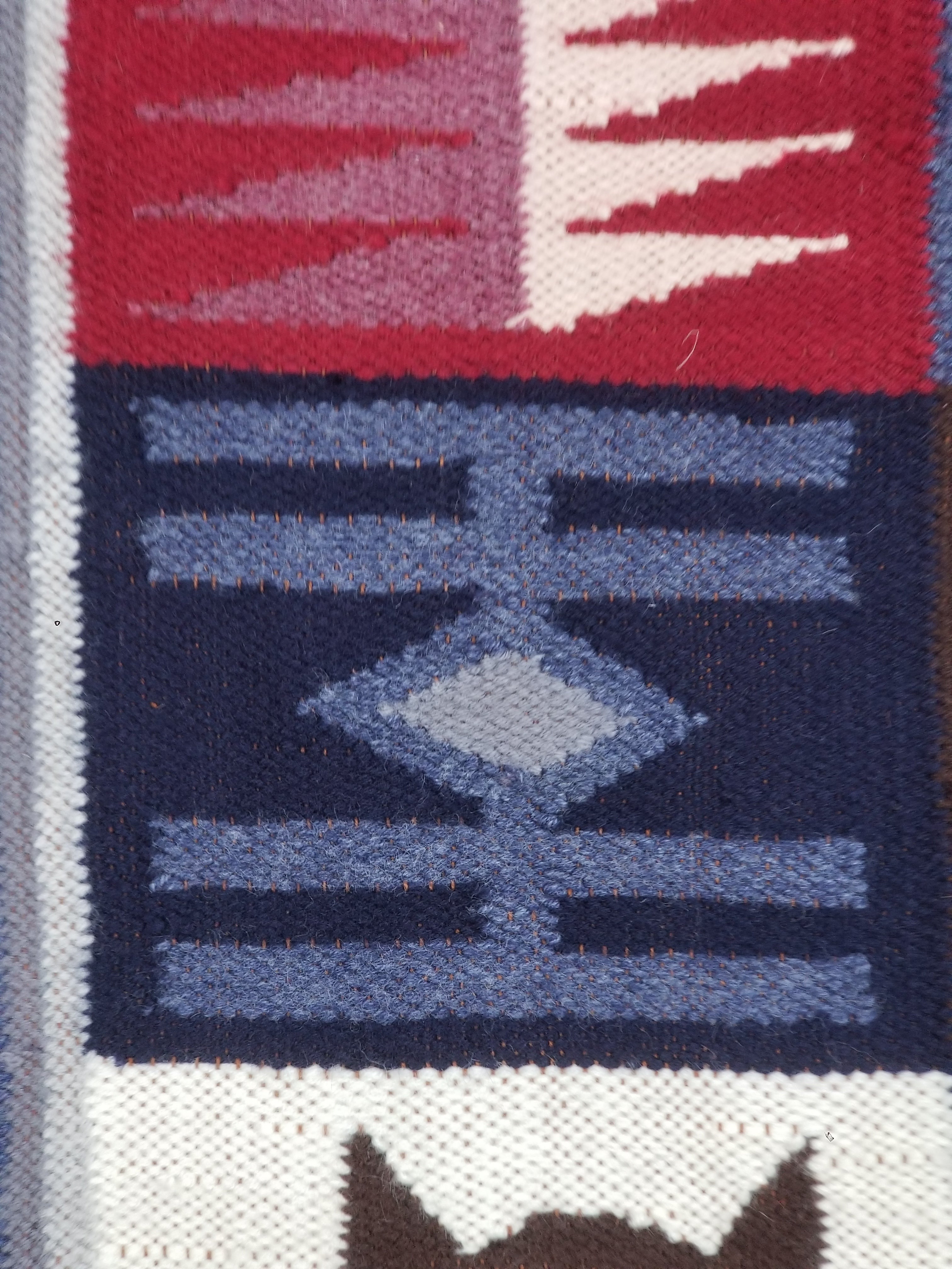Vintage Handwoven Peruvian Incan Diety Folk Art Kilim Tapestry 157x119cm