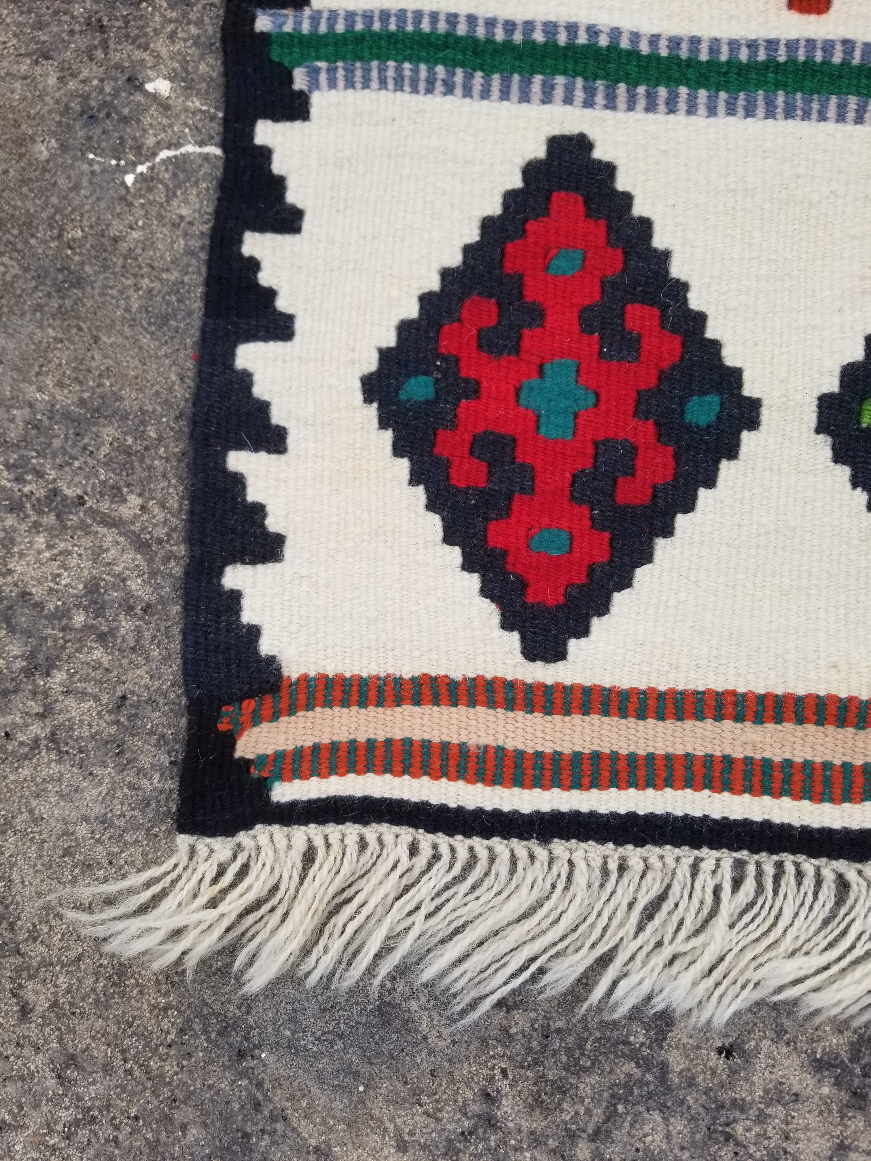 Vintage Traditional Handmade Turkish Wool Multicolor Kilim 139x71cm