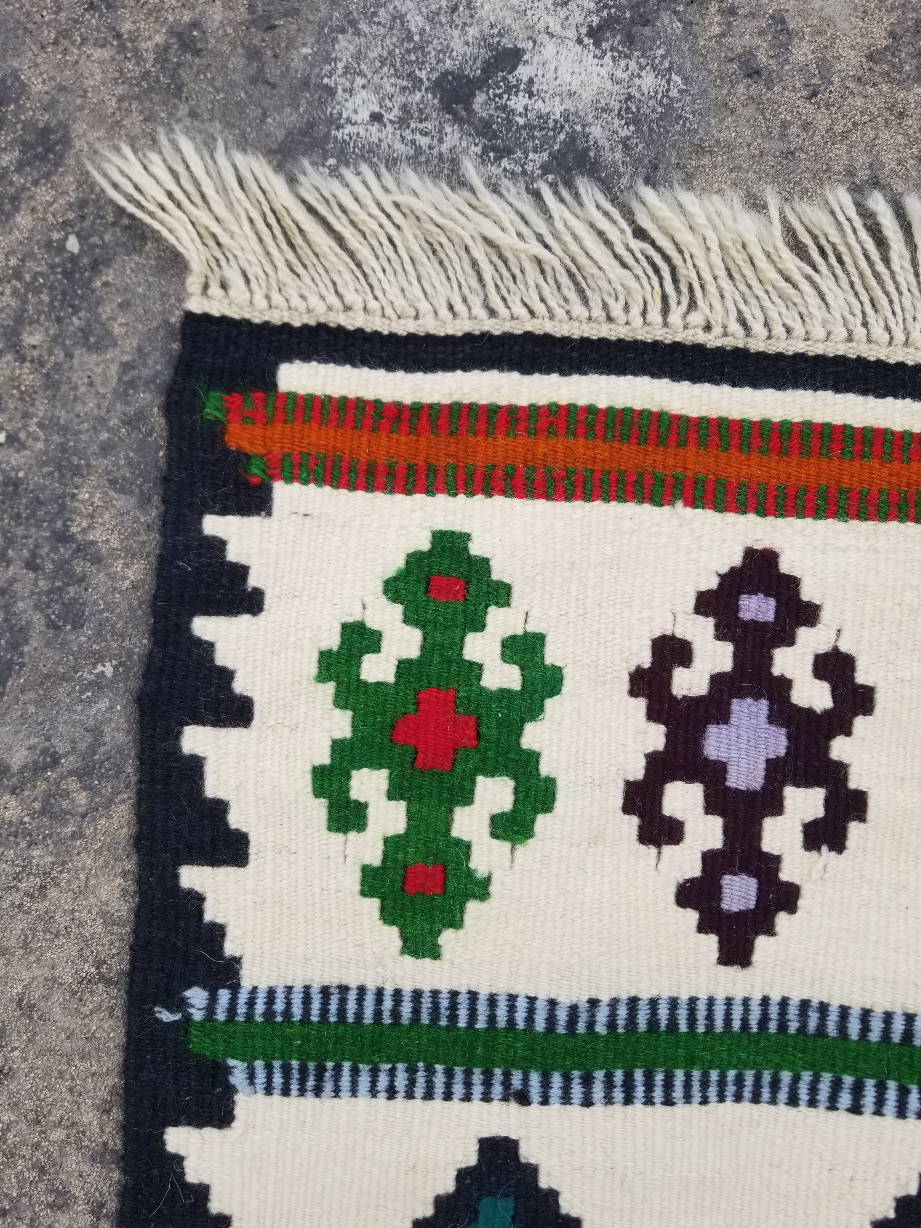Vintage Traditional Handmade Turkish Wool Multicolor Kilim 139x71cm