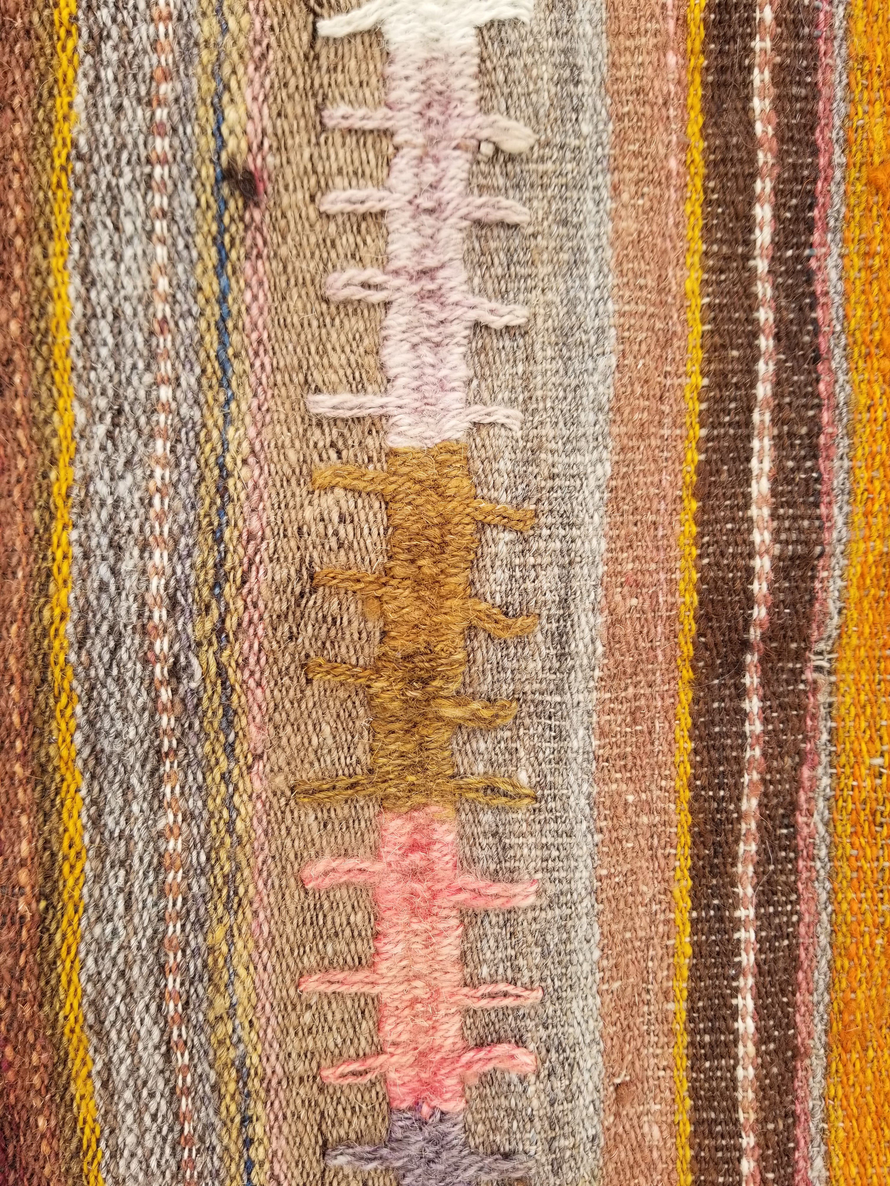 Antique Traditional Handmade Tribal Oriental Wool Multicolor Kilim 185x81cm