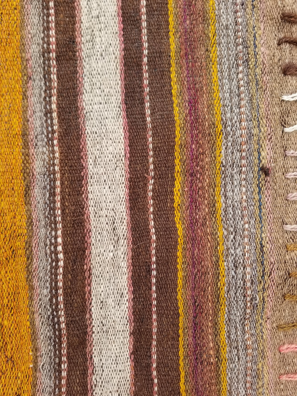 Antique Traditional Handmade Tribal Oriental Wool Multicolor Kilim 185x81cm
