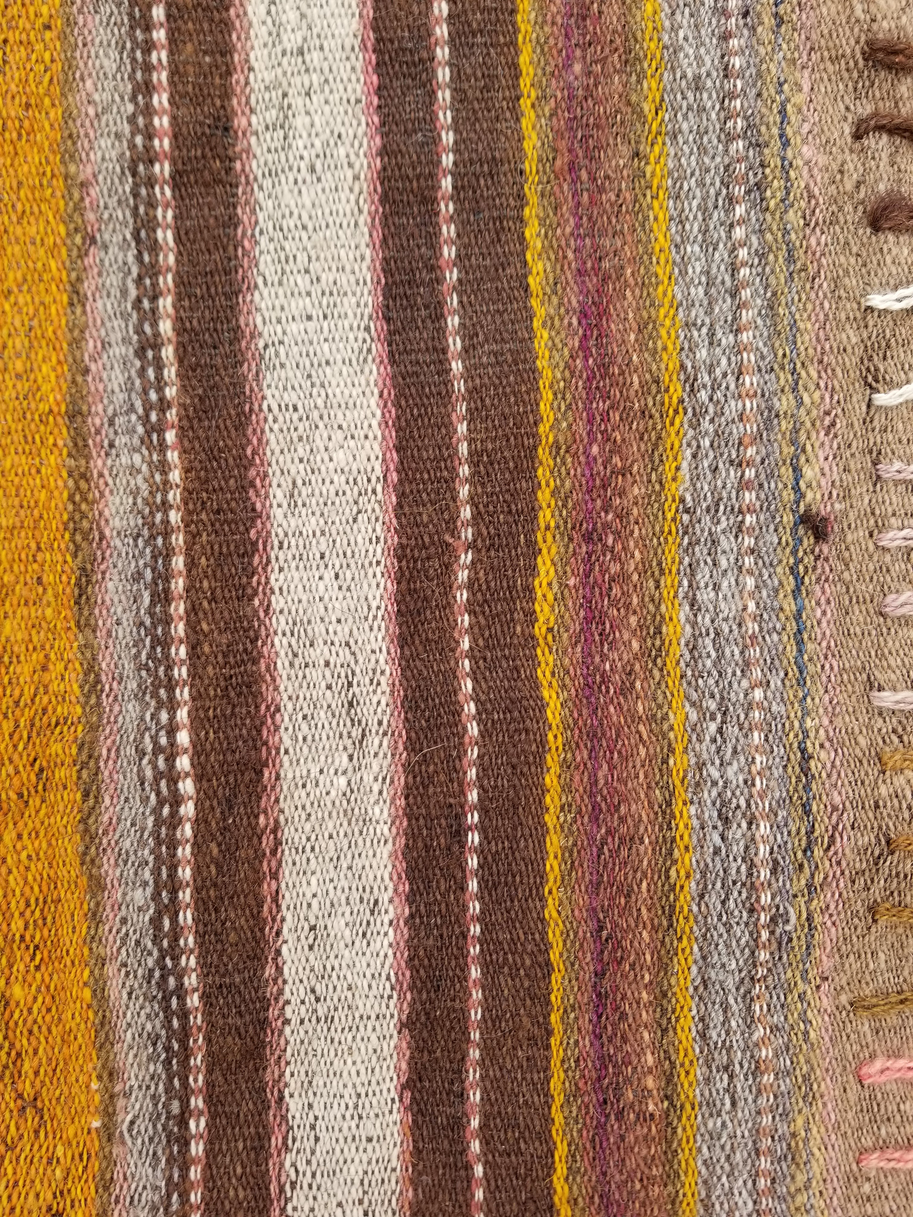 Antique Traditional Handmade Tribal Oriental Wool Multicolor Kilim 185x81cm