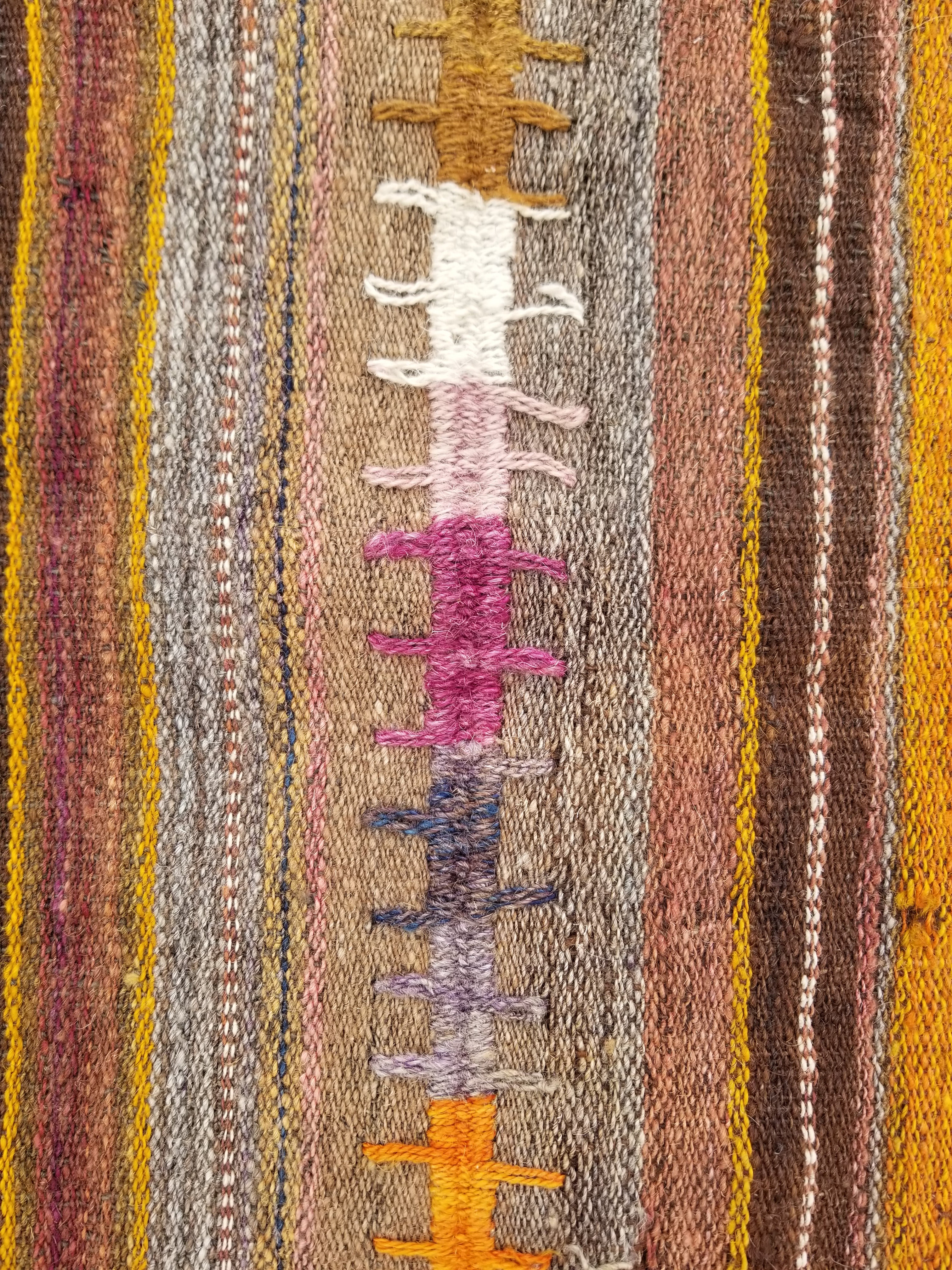 Antique Traditional Handmade Tribal Oriental Wool Multicolor Kilim 185x81cm