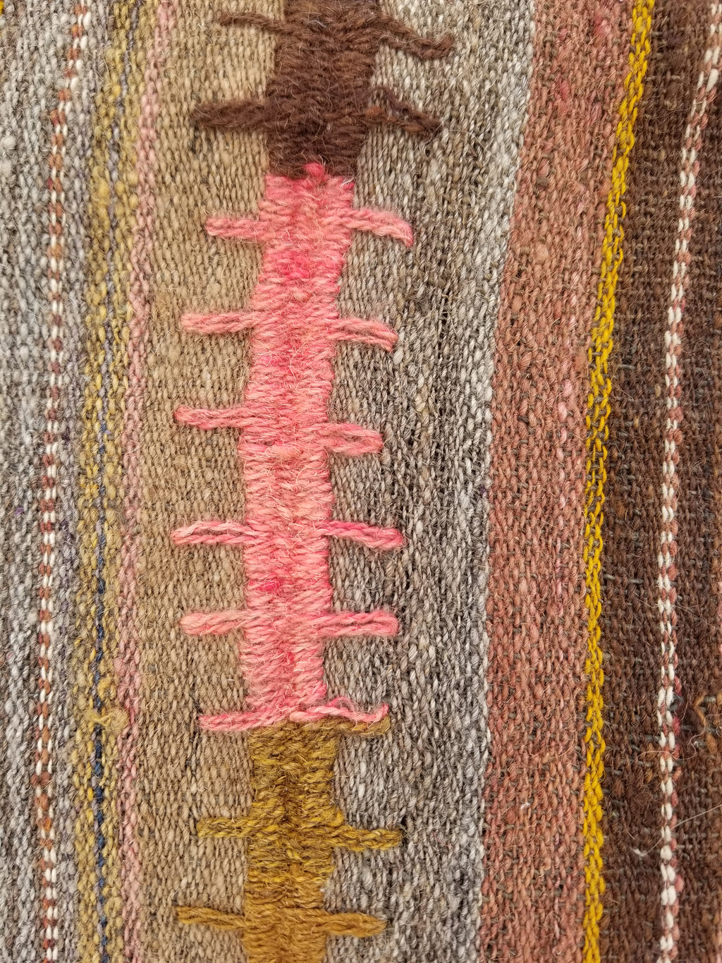 Antique Traditional Handmade Tribal Oriental Wool Multicolor Kilim 185x81cm