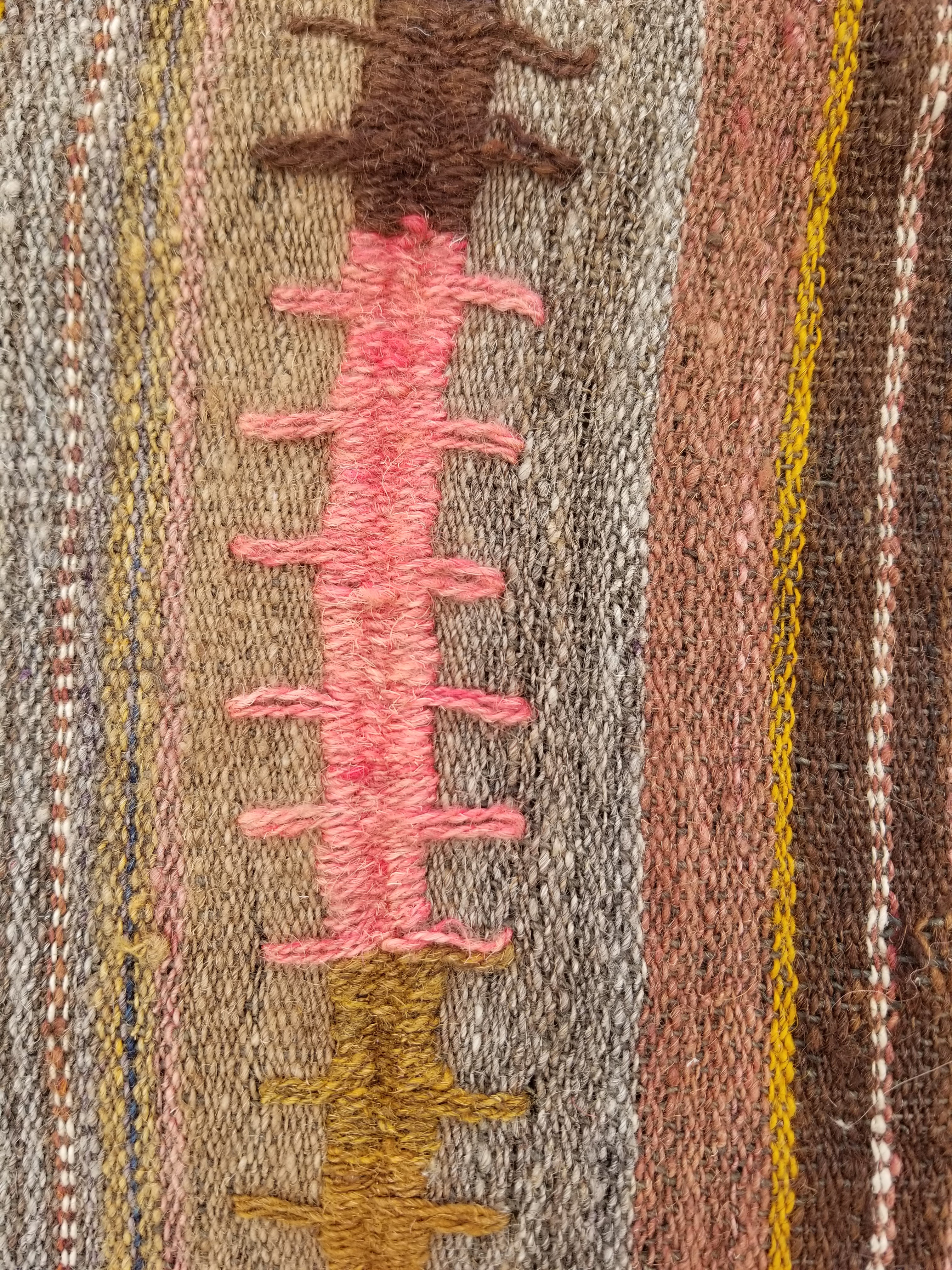 Antique Traditional Handmade Tribal Oriental Wool Multicolor Kilim 185x81cm