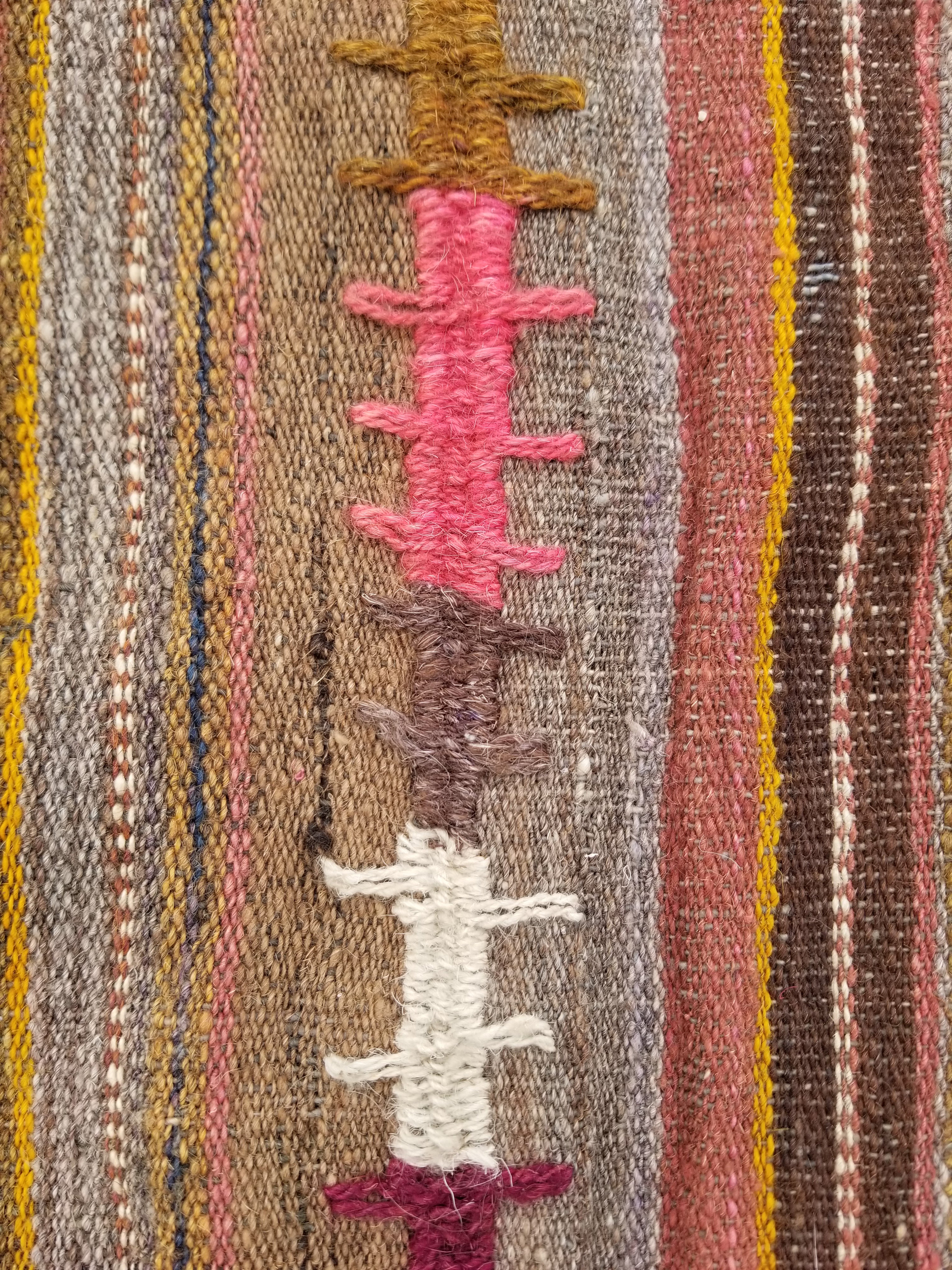 Antique Traditional Handmade Tribal Oriental Wool Multicolor Kilim 185x81cm