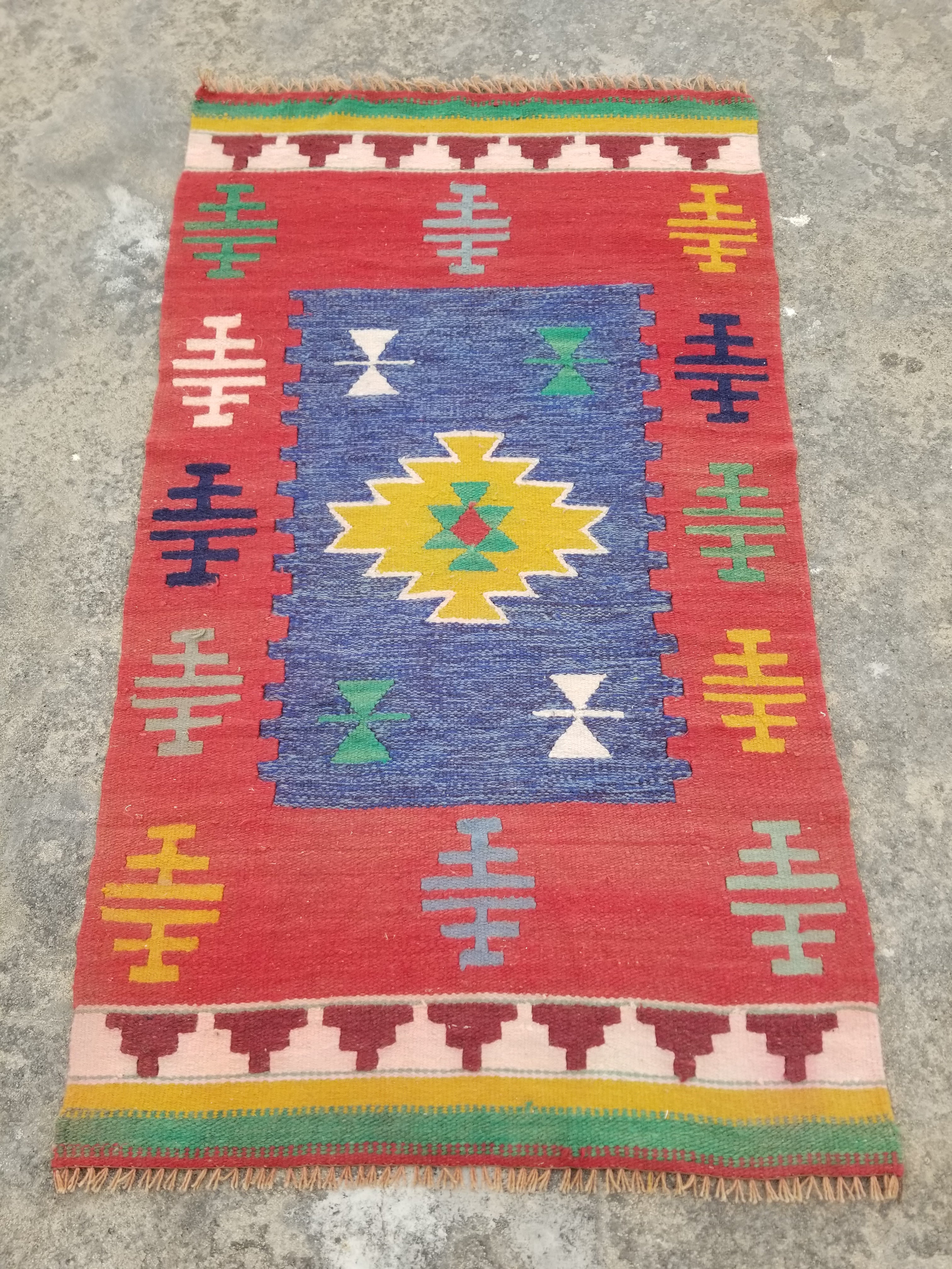 Vintage Traditional Handmade Turkish Wool Multicolor Kilim 157x91cm