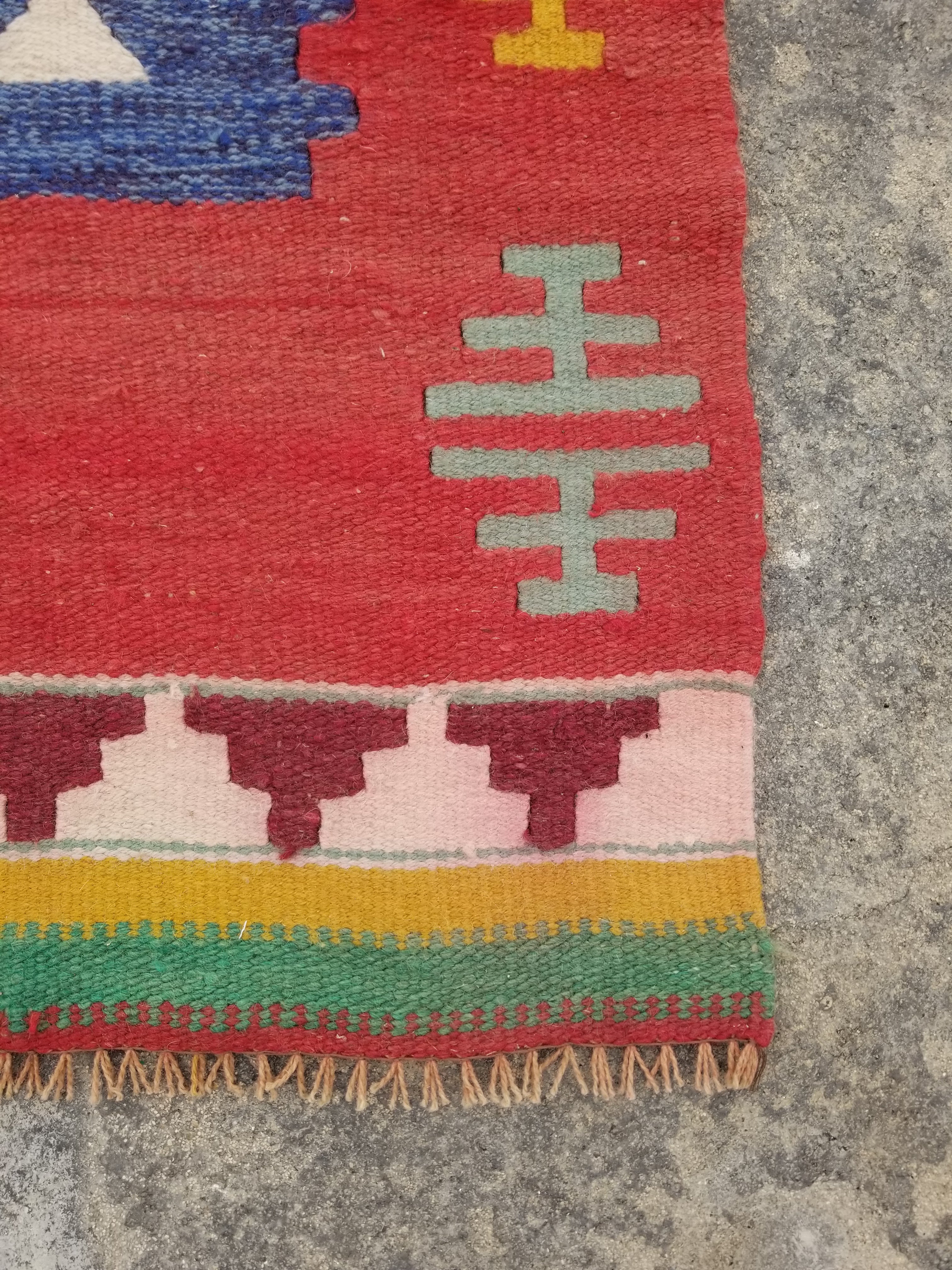 Vintage Traditional Handmade Turkish Wool Multicolor Kilim 157x91cm