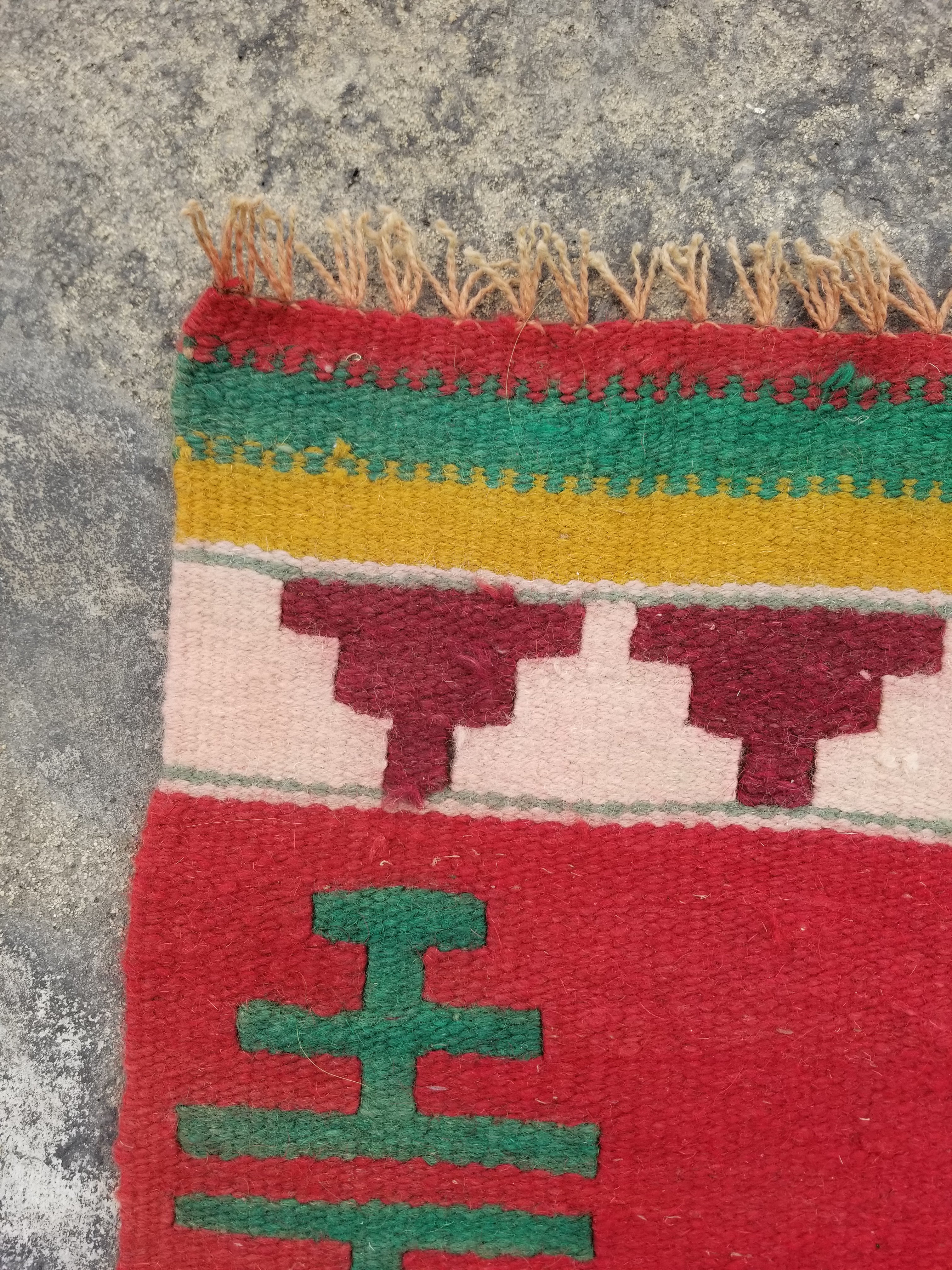 Vintage Traditional Handmade Turkish Wool Multicolor Kilim 157x91cm