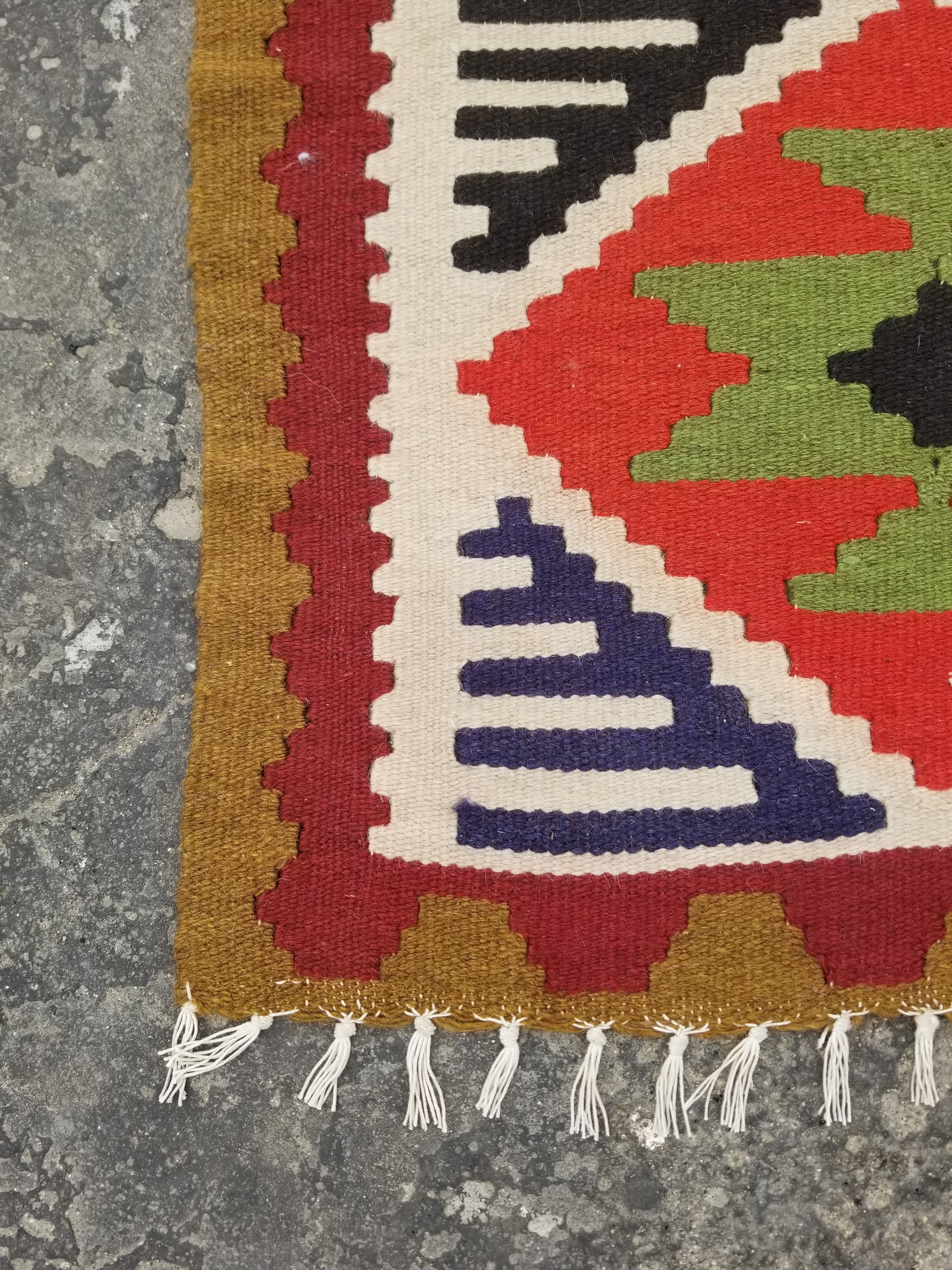 Vintage Traditional Handmade Turkish Wool Multicolor Kilim 152x102cm