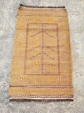 Antique Traditional Handmade Moroccan Wool Multicolor Kilim 122x74cm