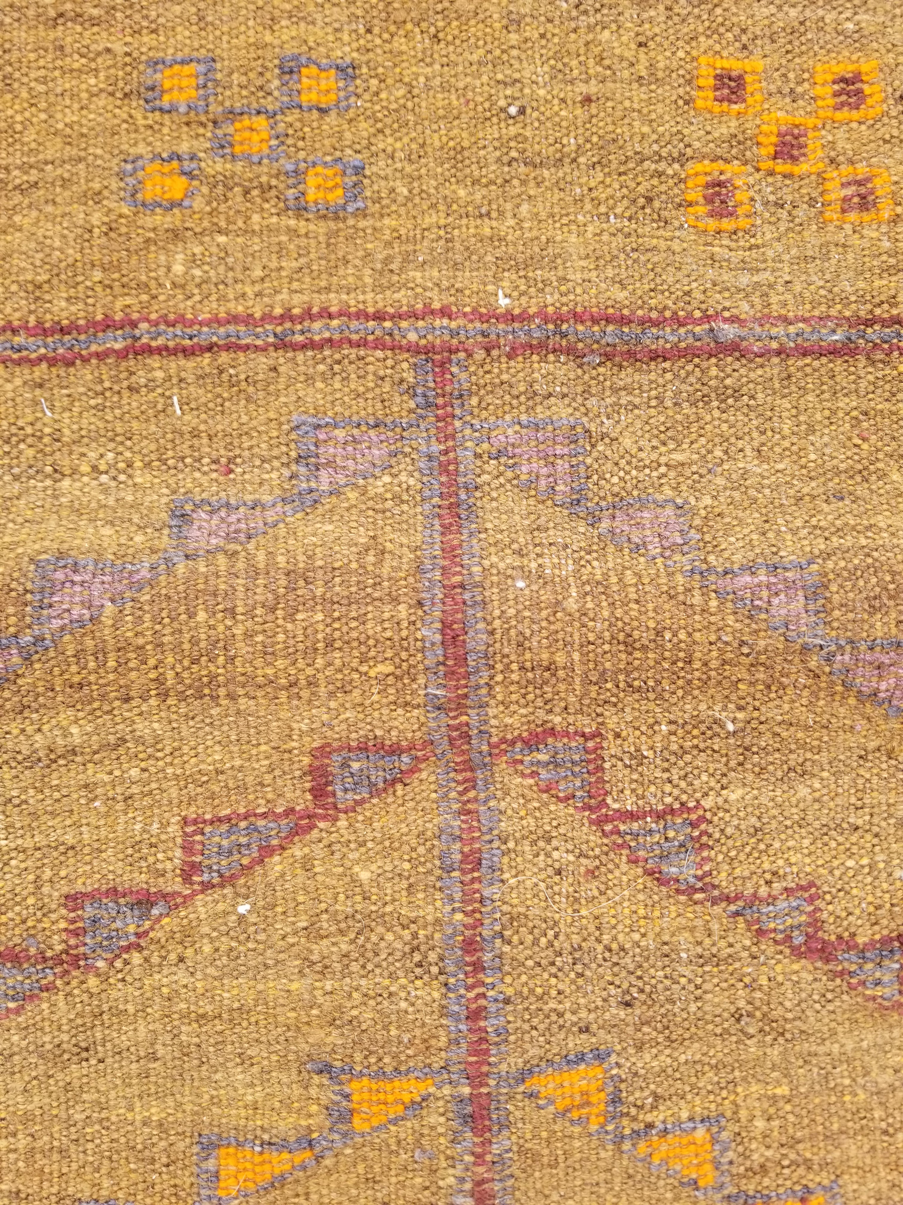 Antique Traditional Handmade Moroccan Wool Multicolor Kilim 122x74cm