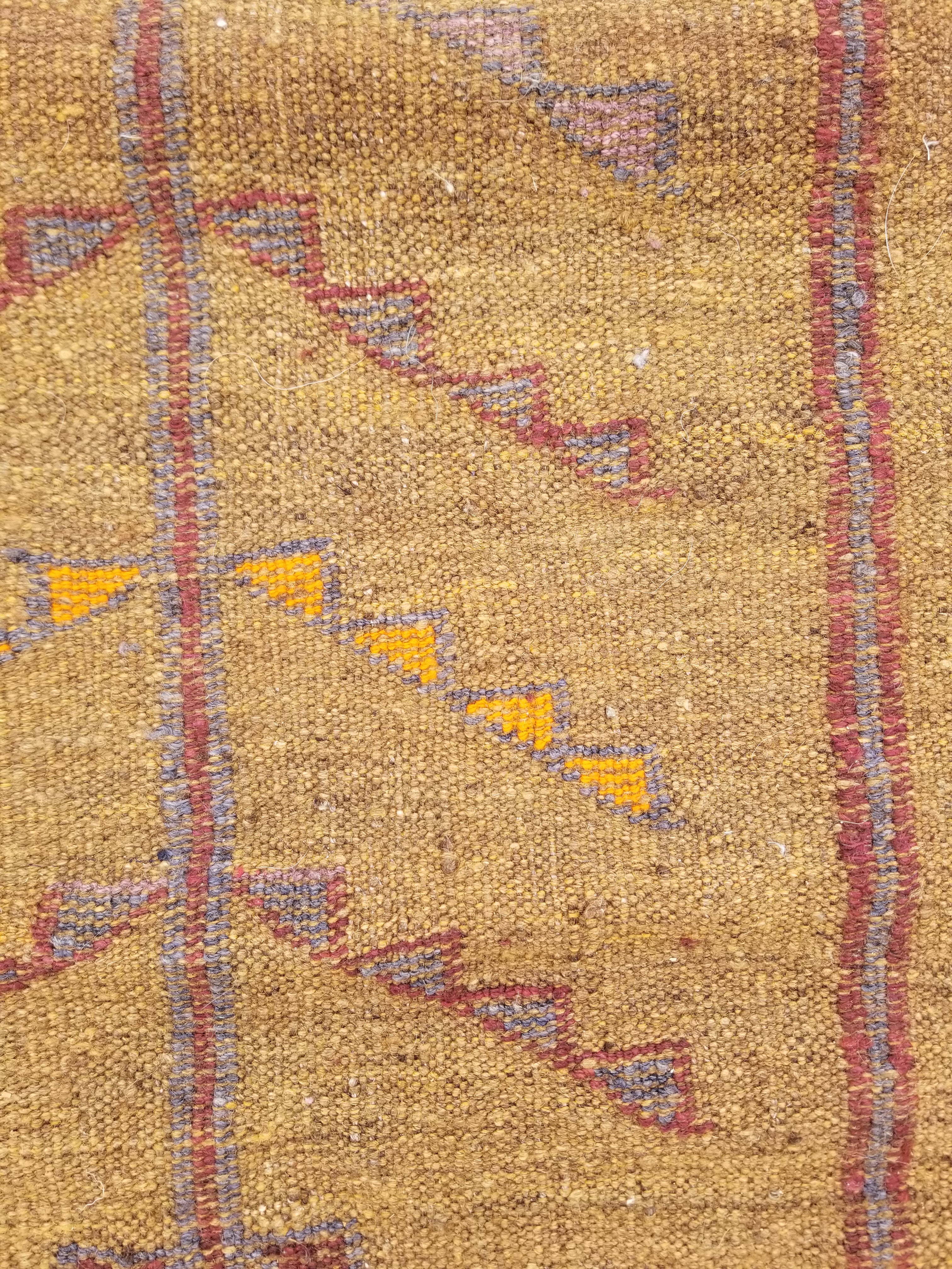 Antique Traditional Handmade Moroccan Wool Multicolor Kilim 122x74cm