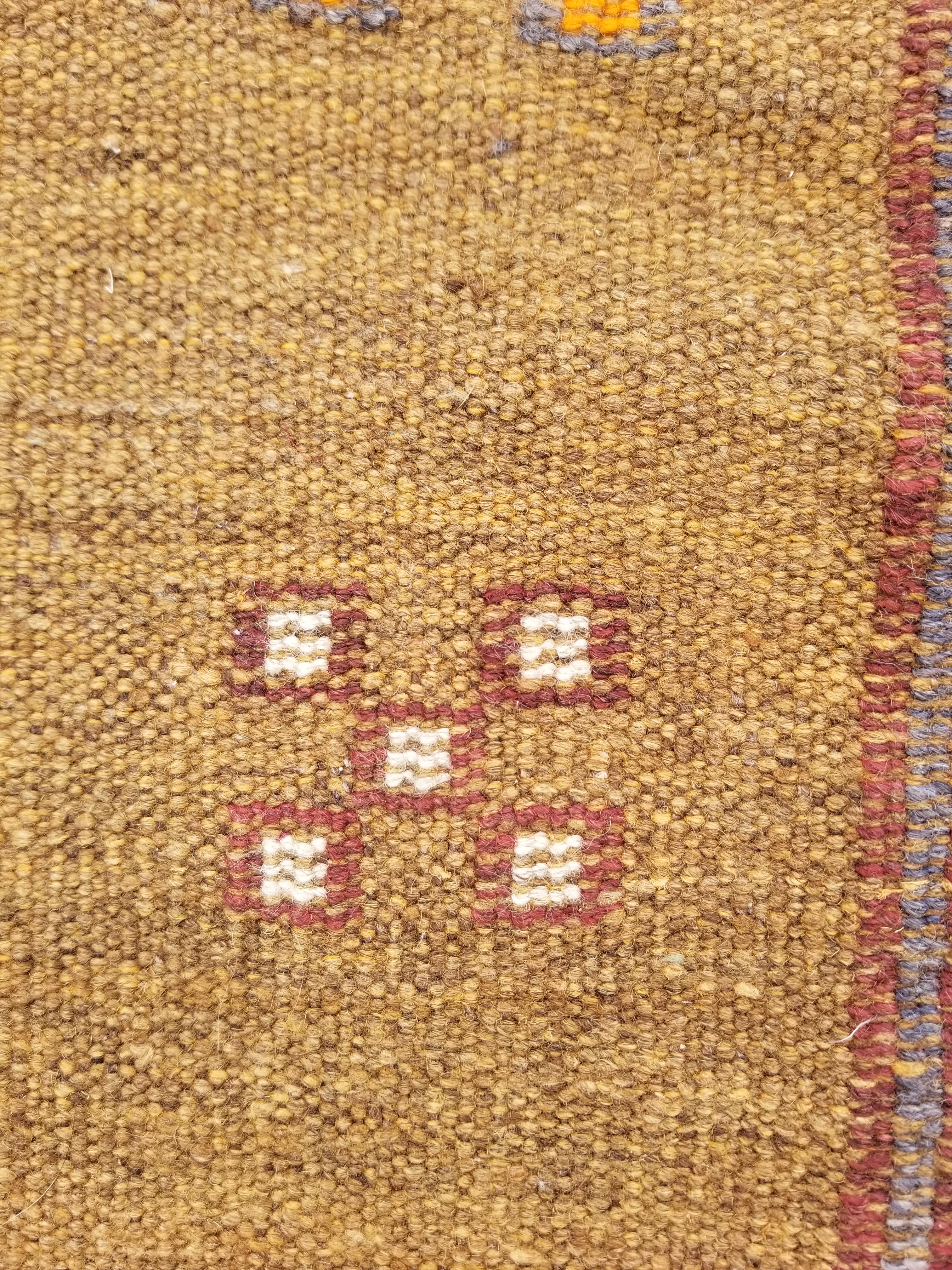 Antique Traditional Handmade Moroccan Wool Multicolor Kilim 122x74cm