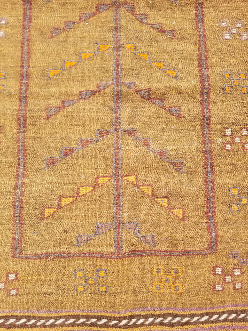 Antique Traditional Handmade Moroccan Wool Multicolor Kilim 122x74cm