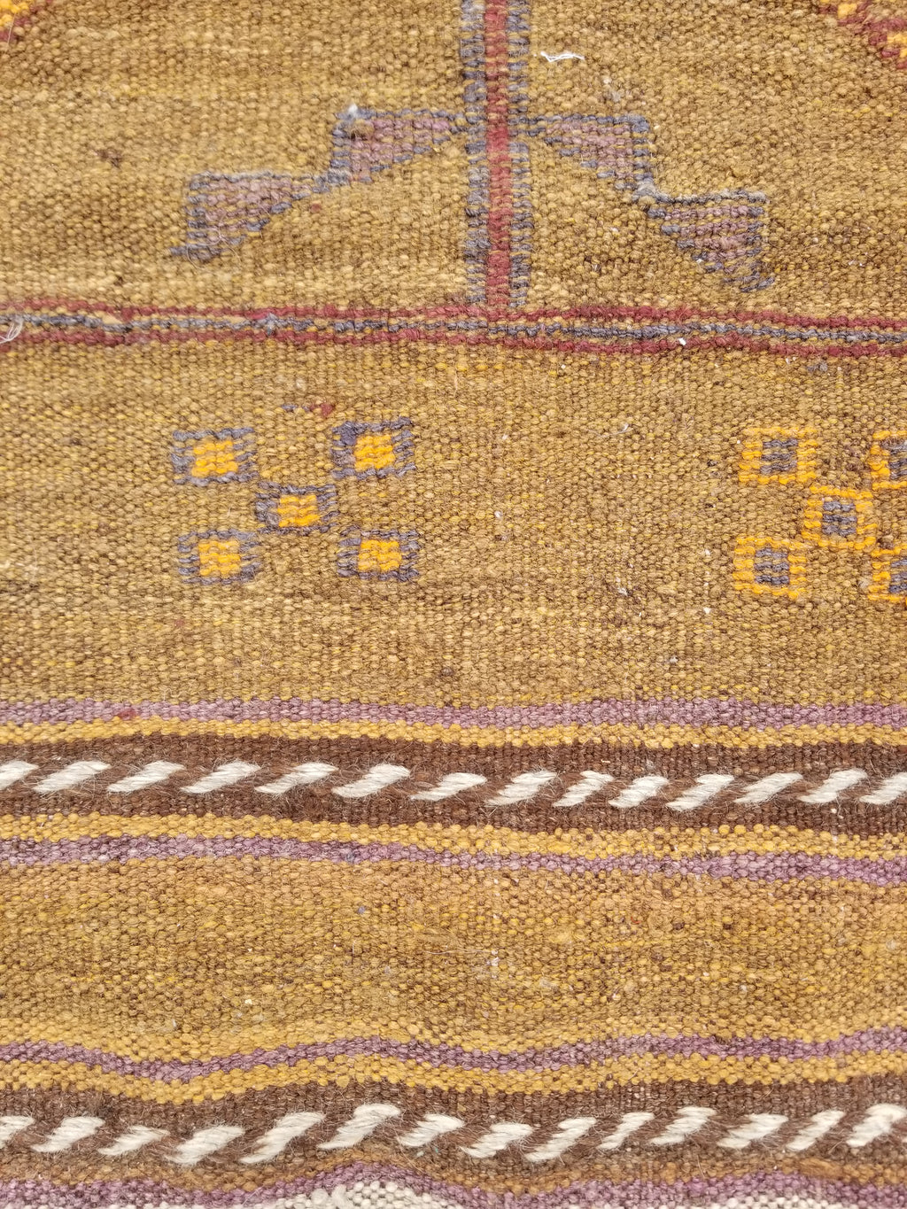 Antique Traditional Handmade Moroccan Wool Multicolor Kilim 122x74cm